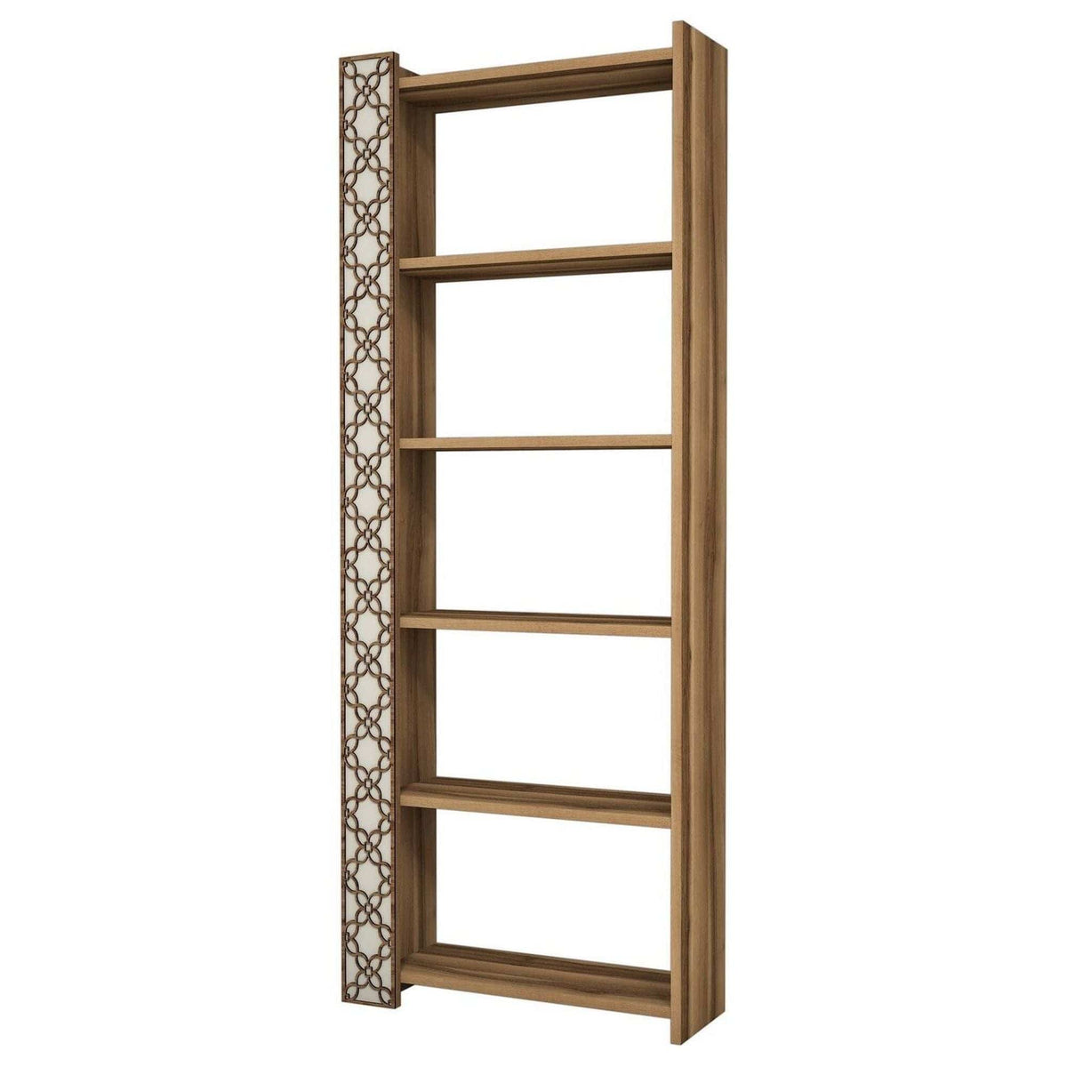 Biblioteca CITY, alun/bej, PAL melaminat, 65x24x170 cm