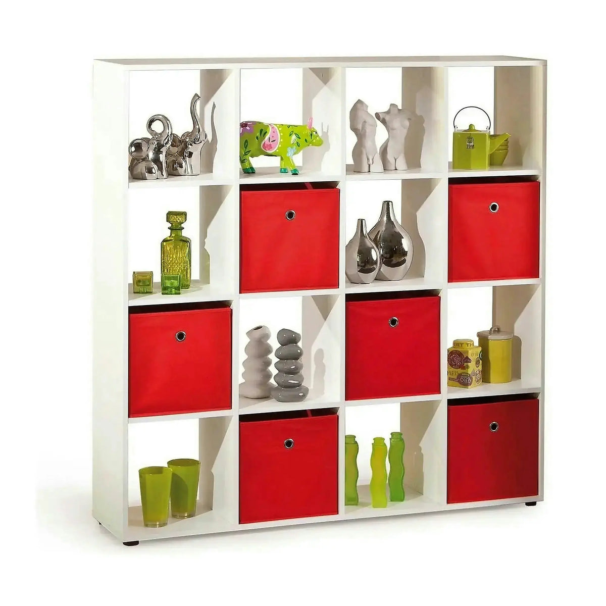 Biblioteca COBOTO 16, alb, PAL laminat, 139x33x144 cm
