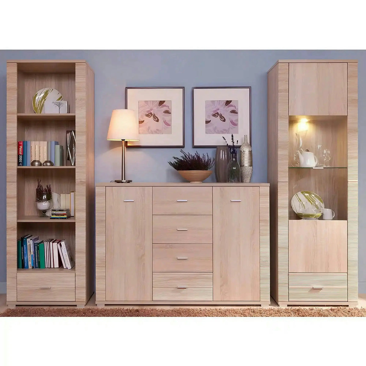 Biblioteca GRAND TIP 6, stejar sonoma, PAL laminat, 63x39x192 cm