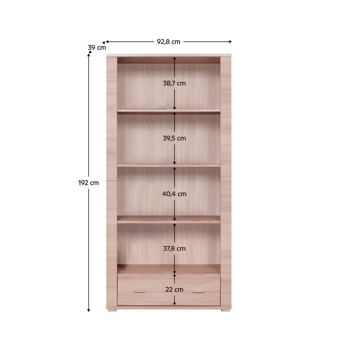 Biblioteca GRAND TIP 7, stejar sonoma, PAL laminat, 93x39x192 cm