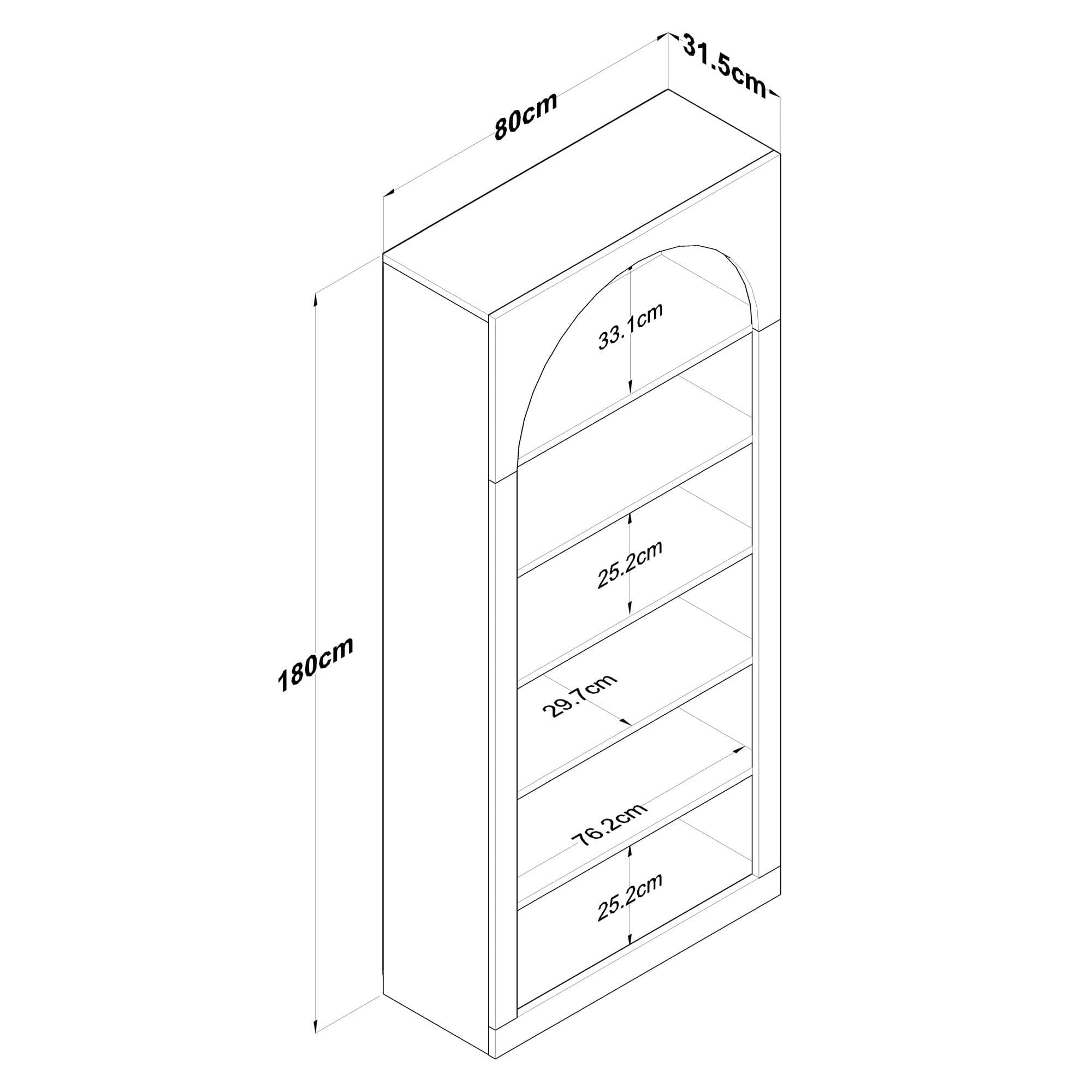 Biblioteca HC116 3142, alb, PAL melaminat, 80x32x180 cm