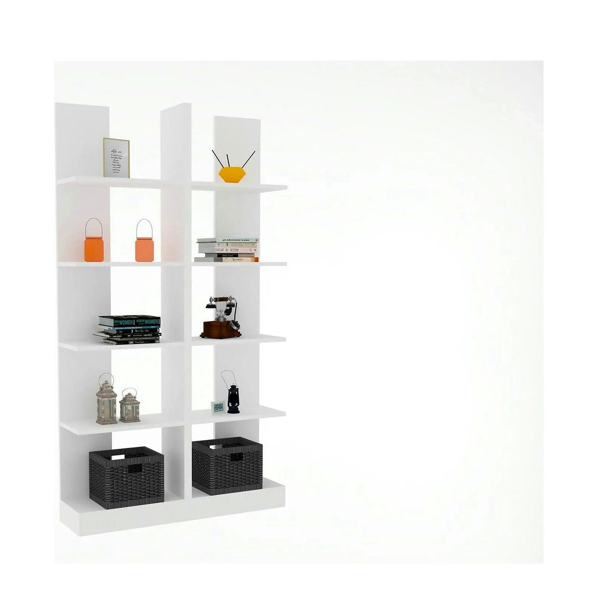 Biblioteca IKIZ, alb, PAL melaminat, 100x26x187 cm