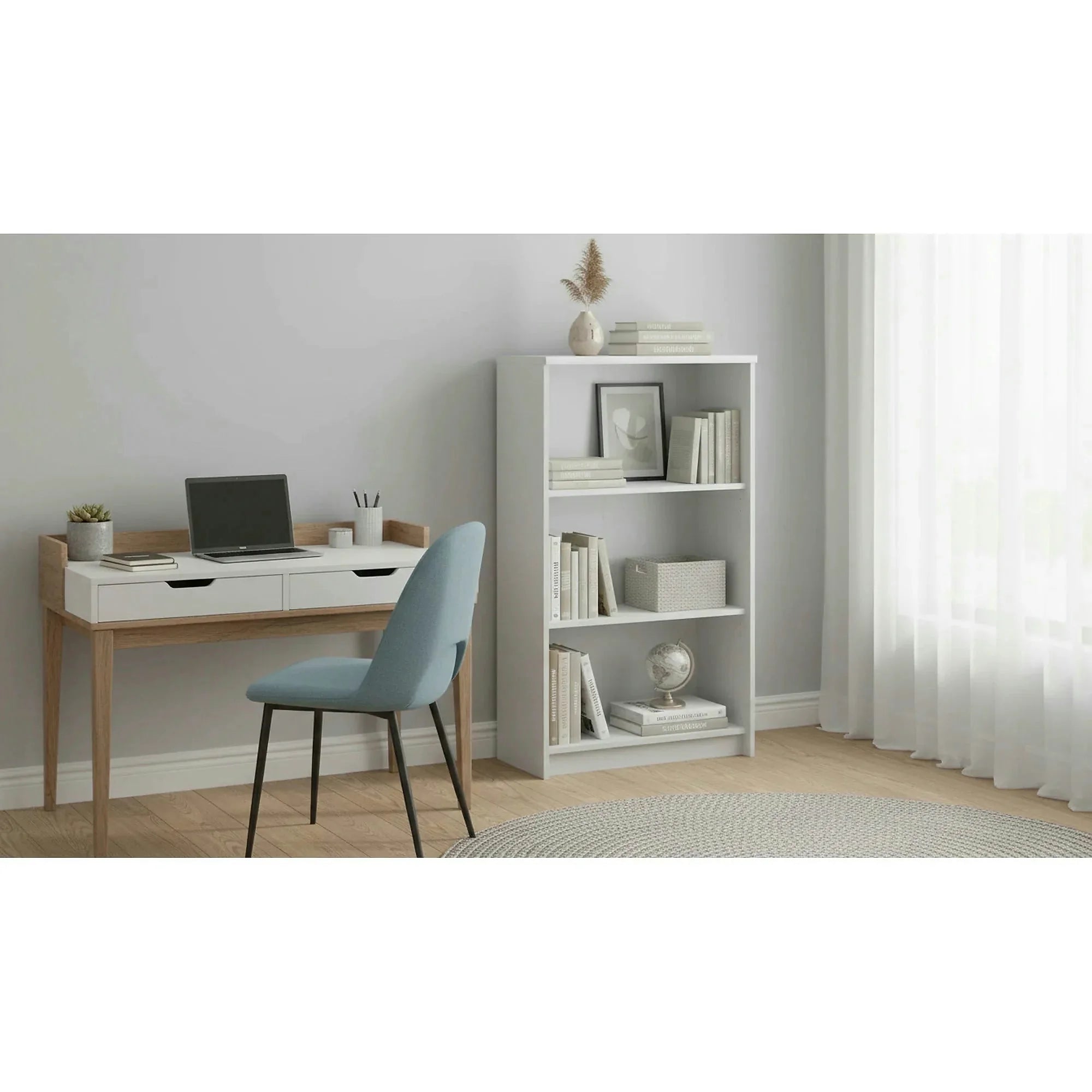 Biblioteca JOHAN 2 NEW 03, alb, DTD laminat, 73x34x115 cm