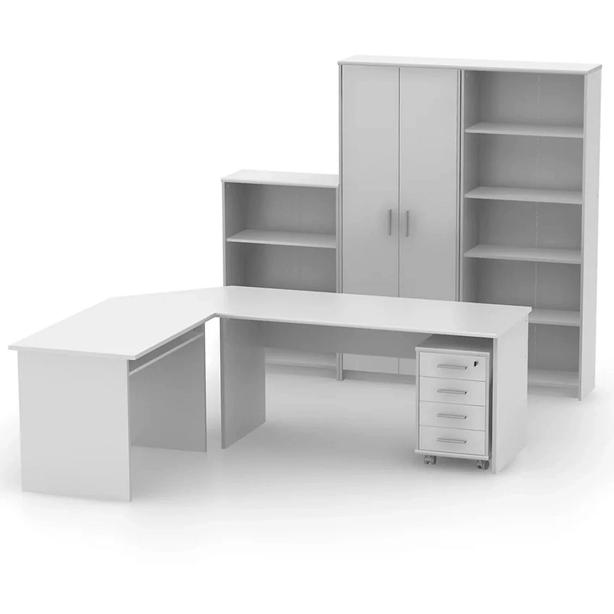 Biblioteca JOHAN 2 NEW 03, alb, DTD laminat, 73x34x115 cm