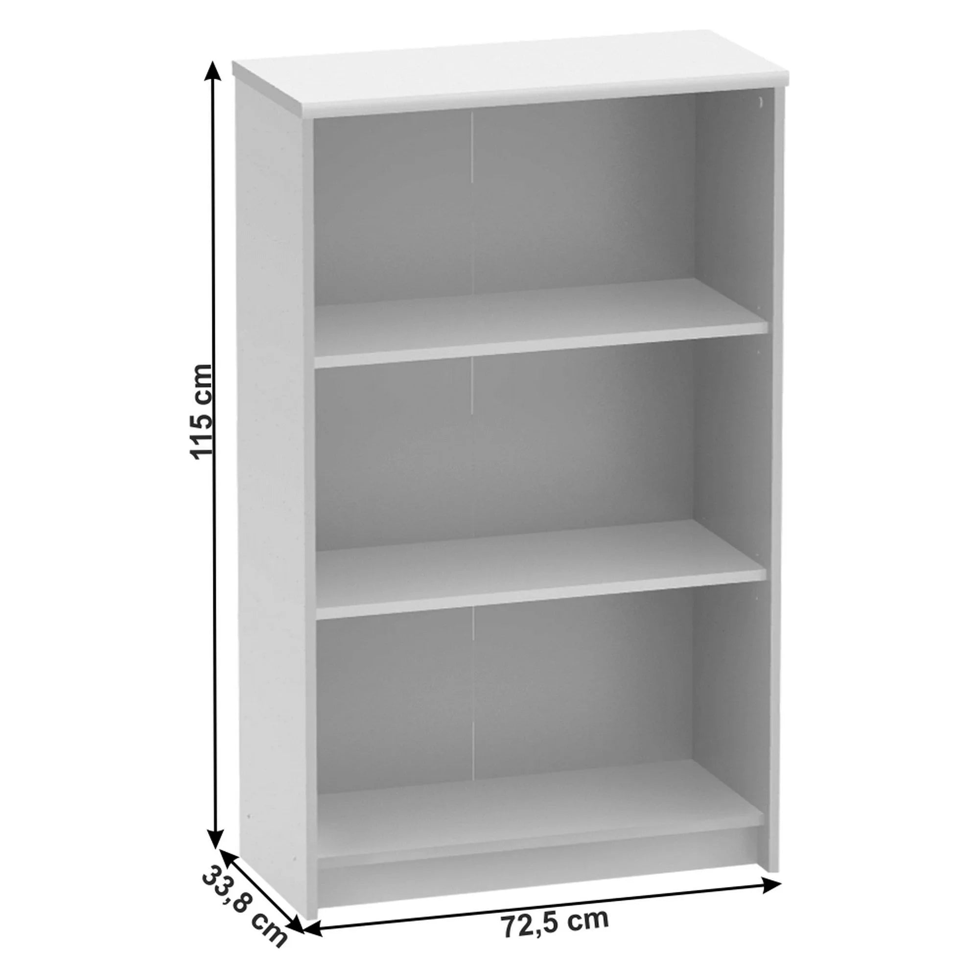 Biblioteca JOHAN 2 NEW 03, alb, DTD laminat, 73x34x115 cm