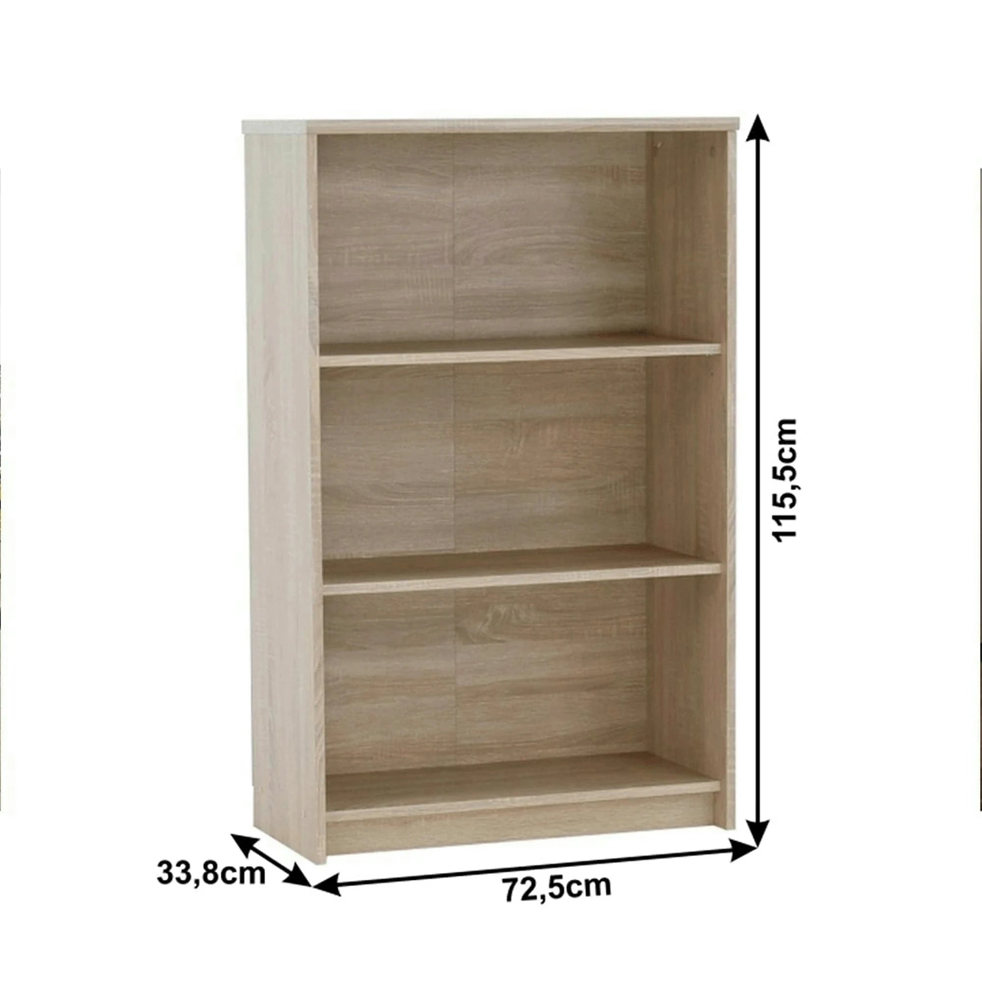 Biblioteca JOHAN 2 NEW 03, stejar sonoma, PAL melaminat, 73x34x116 cm