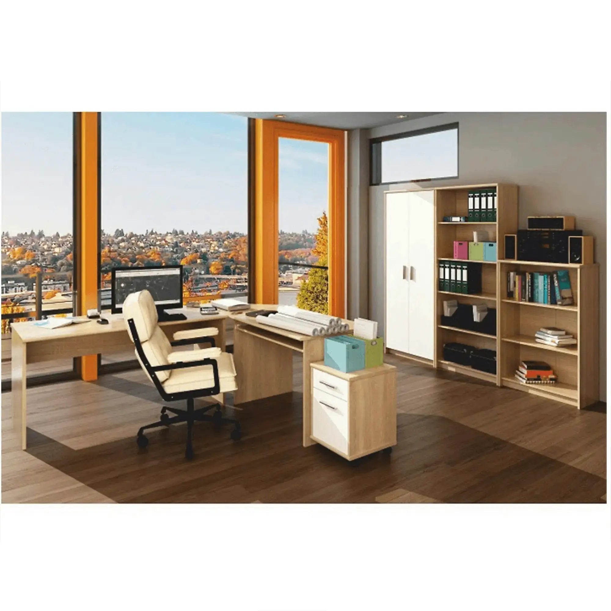 Biblioteca JOHAN 2 NEW 04, stejar sonoma, PAL melaminat, 73x34x186 cm