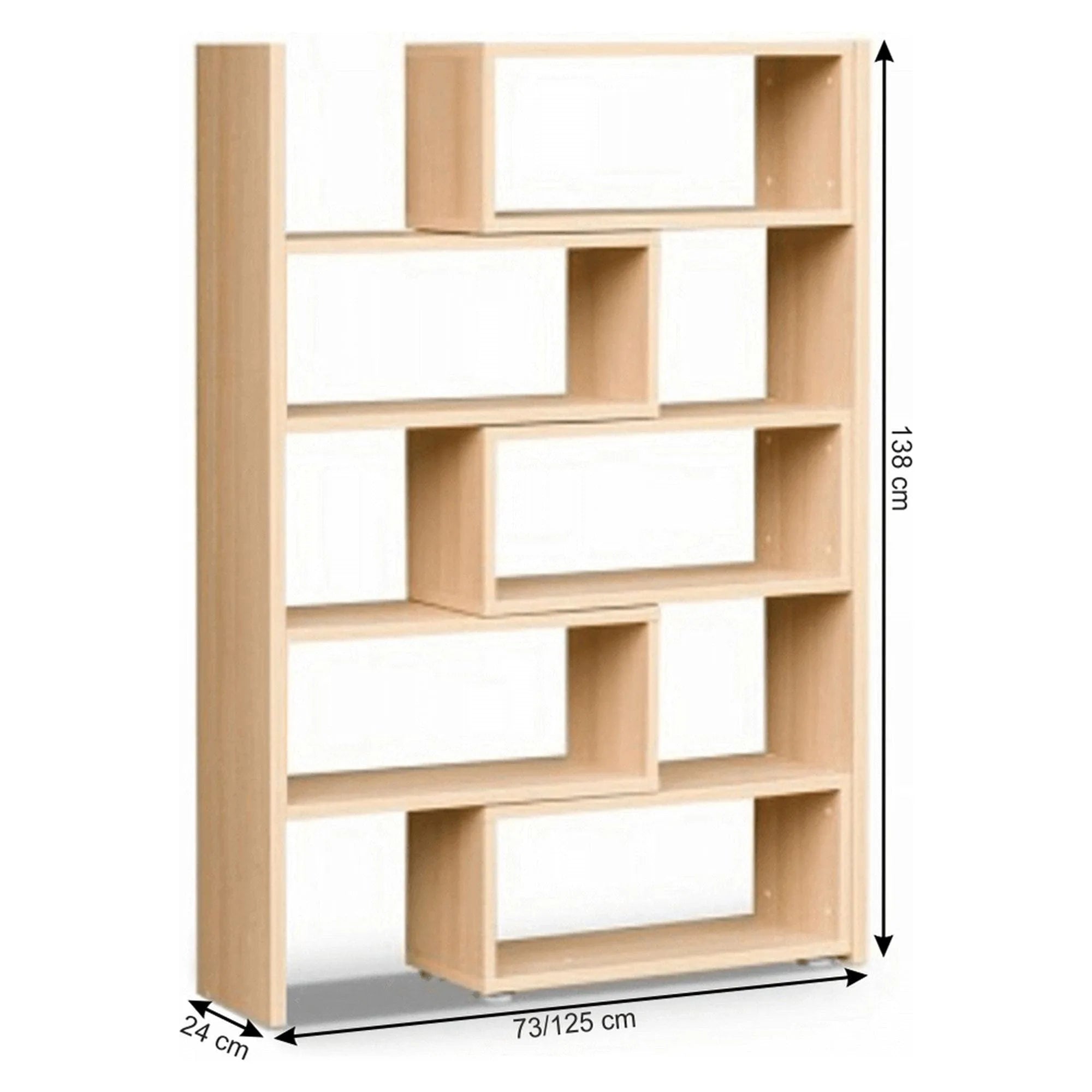 Biblioteca KLOE II, stejar sonoma, PAL, 73/125x24x138 cm