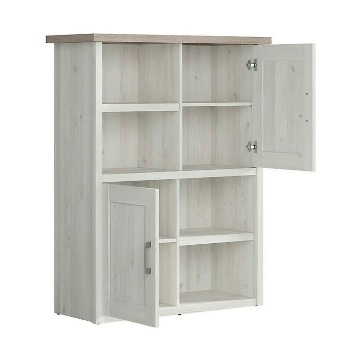 Biblioteca LUCA JUZI, zada sibiu deschis, PAL laminat, 106x43x135 cm
