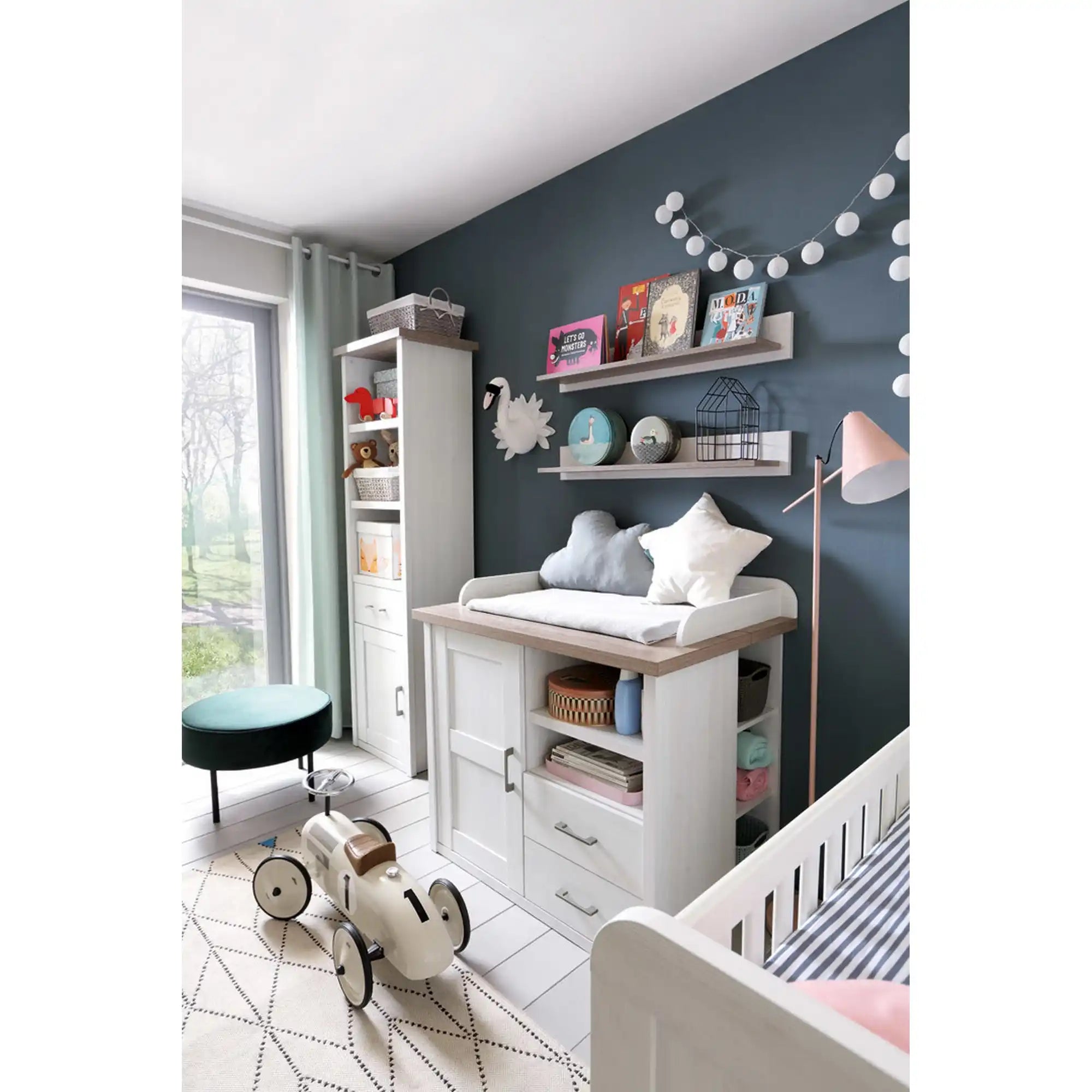 Biblioteca LUCA JUZI, zada sibiu deschis, PAL laminat, 60x43x201 cm