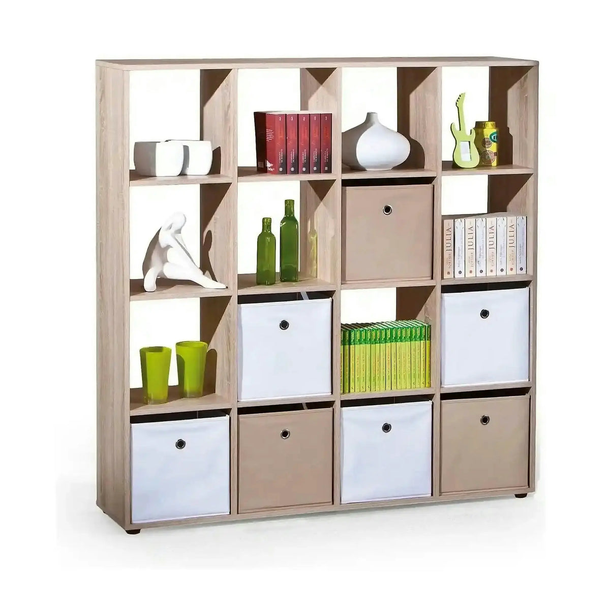 Biblioteca LUINI 16, stejar sonoma, PAL laminat, 139x33x144 cm