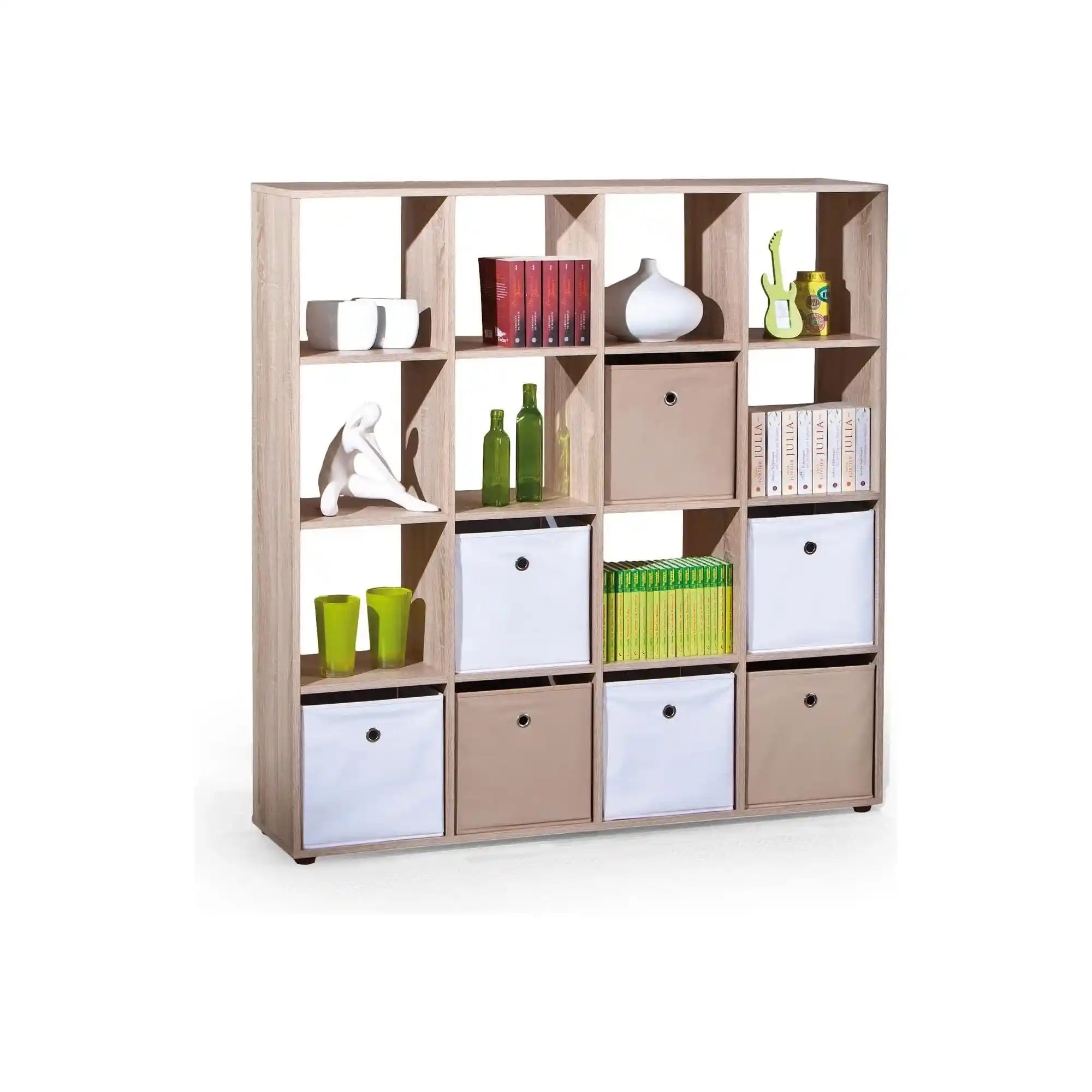 Biblioteca LUINI 16, stejar sonoma, PAL laminat, 139x33x144 cm