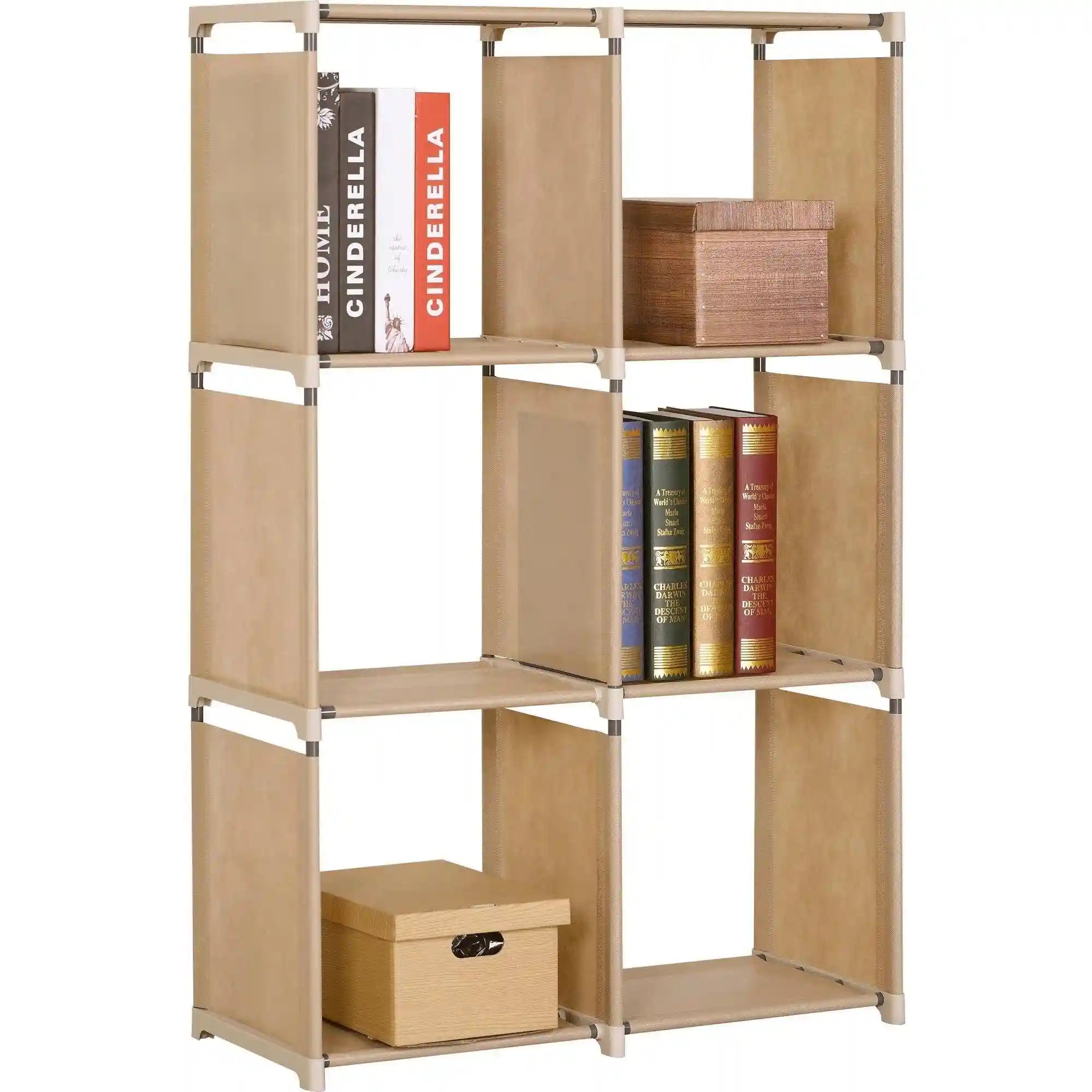 Biblioteca METRO, bej, otel, 105x29x142 cm