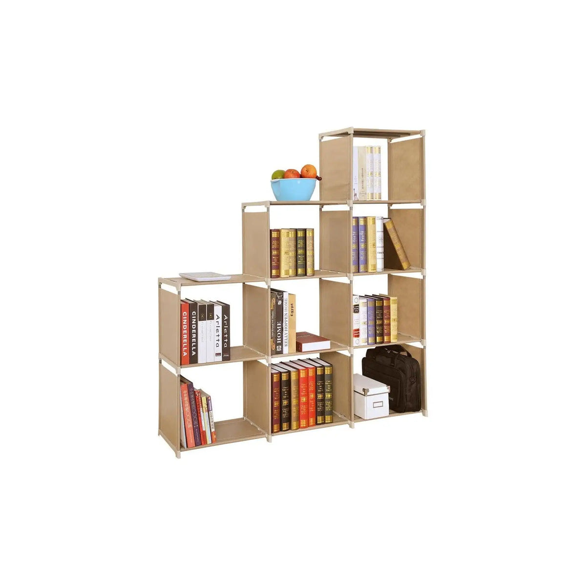 Biblioteca METRO, bej, otel, 105x29x142 cm