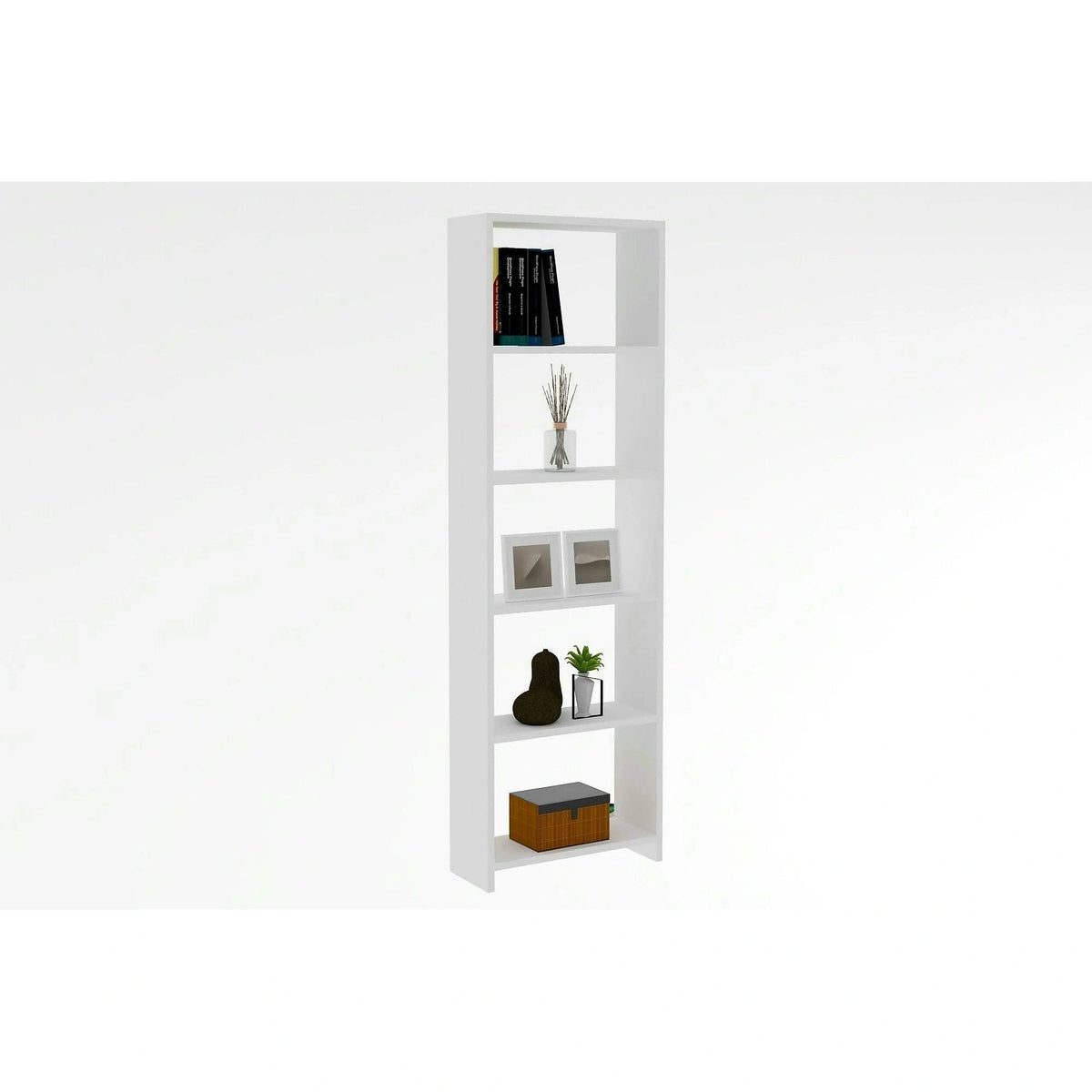 Biblioteca NEW, alb, PAL melaminat, 50x20x160 cm