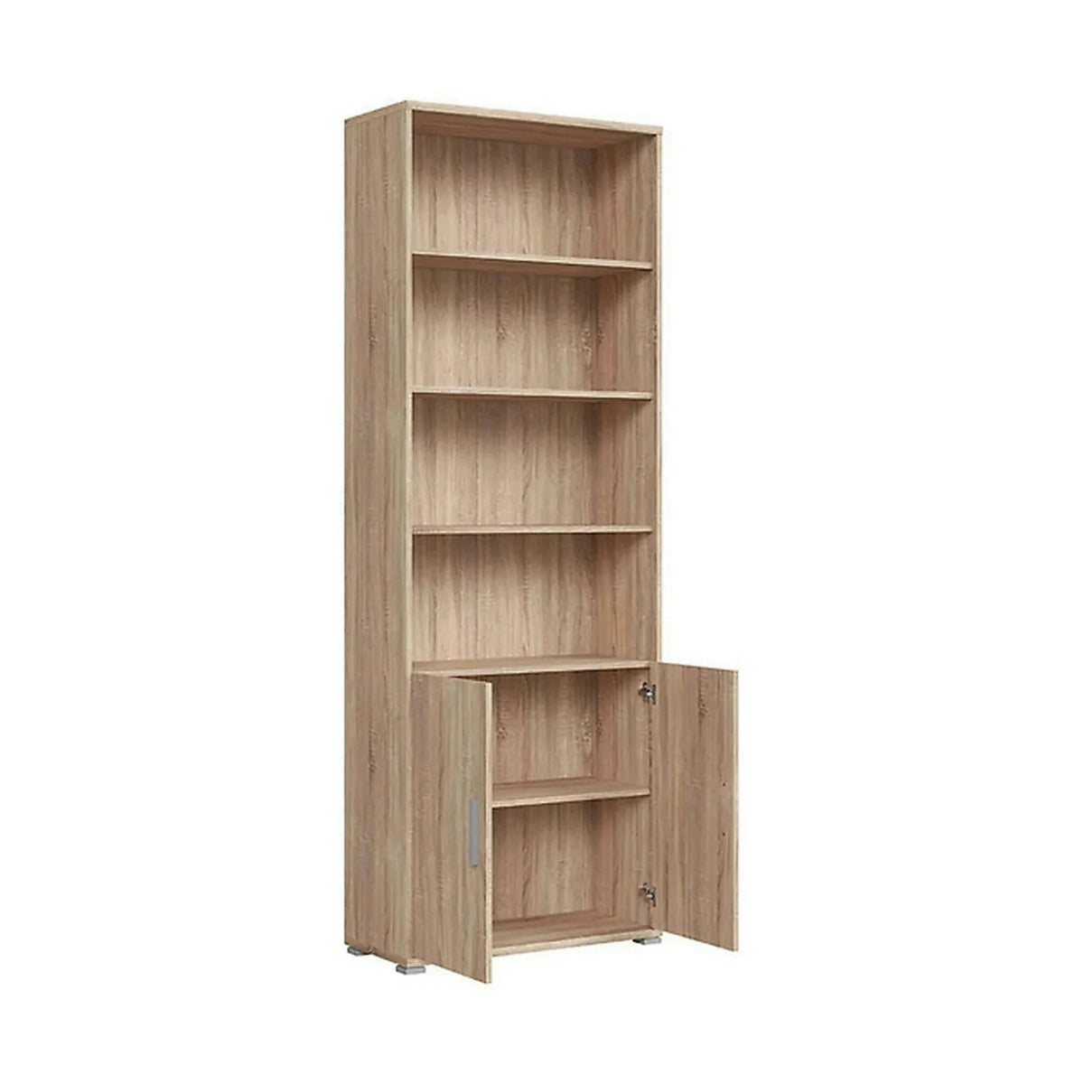 Biblioteca OFFICE, stejar sonoma, PAL laminat, cu 2 usi, 79x35x221 cm