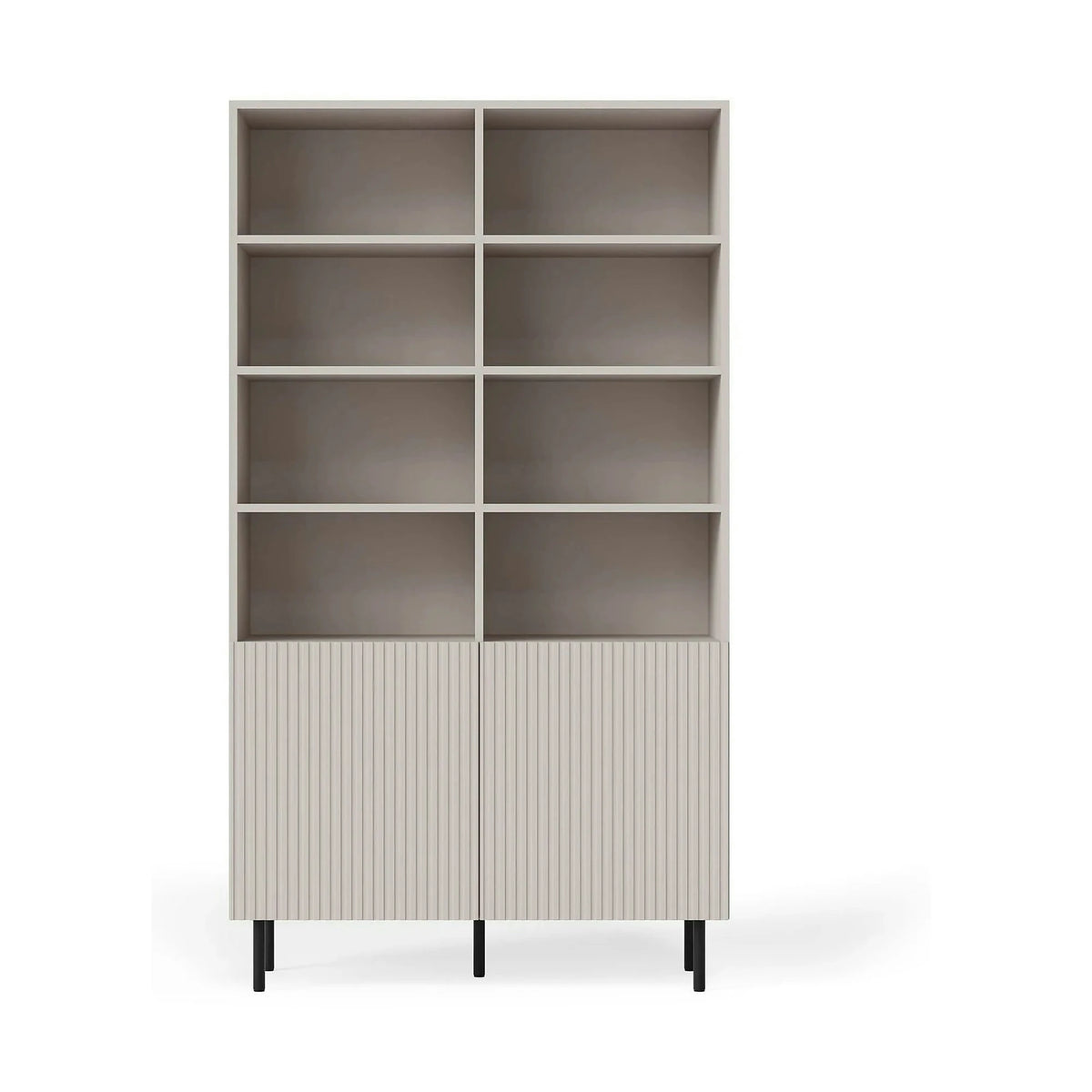 Biblioteca PAXOS REG-1, casmir/negru, PAL laminat/otel, 100x40x179 cm