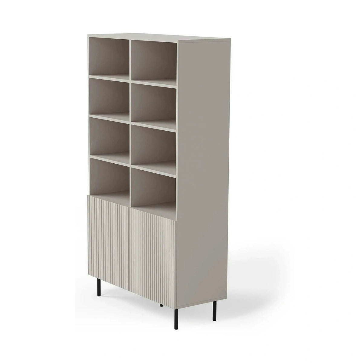 Biblioteca PAXOS REG-1, casmir/negru, PAL laminat/otel, 100x40x179 cm