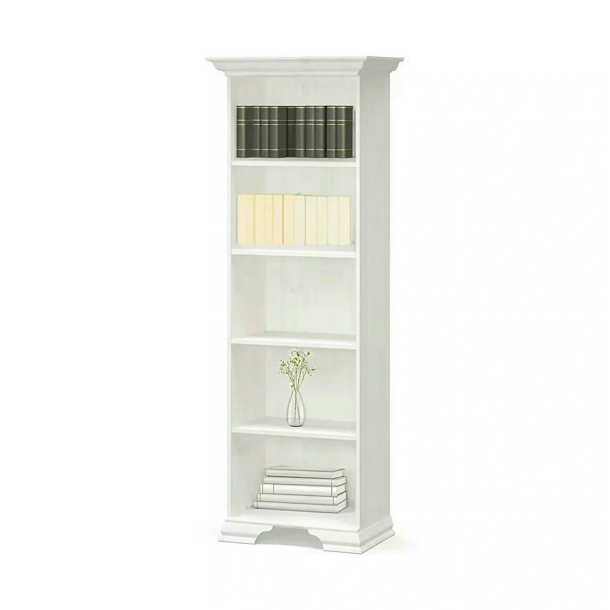 Biblioteca pentru living IRYS, pin alb anderson, PAL laminat, 70x43x198 cm