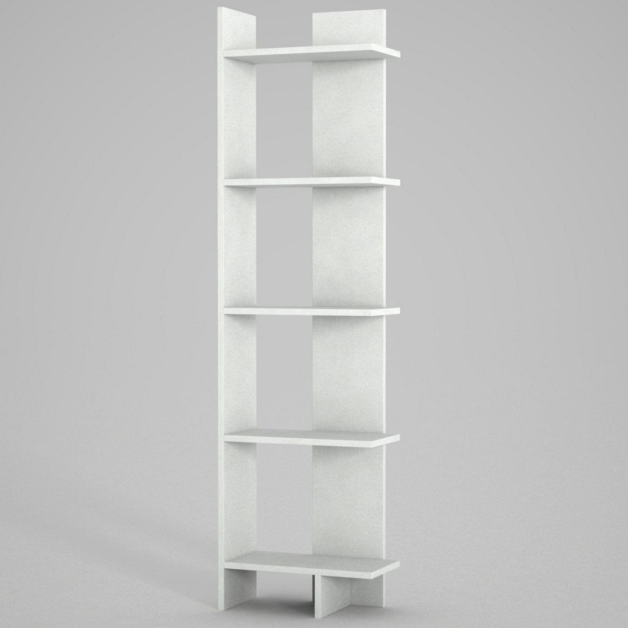 Biblioteca PERLA, alb, PAL melaminat, 49x22x170 cm