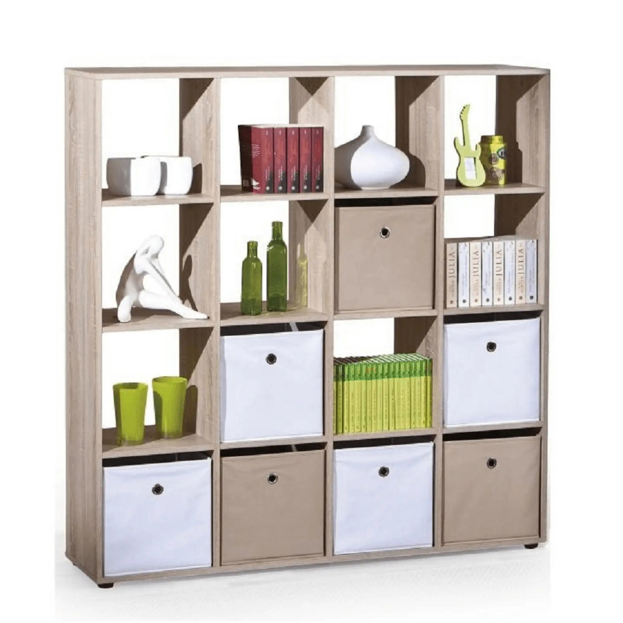 Biblioteca SARAH, stejar sonoma, PAL melaminat, 139x33x144 cm