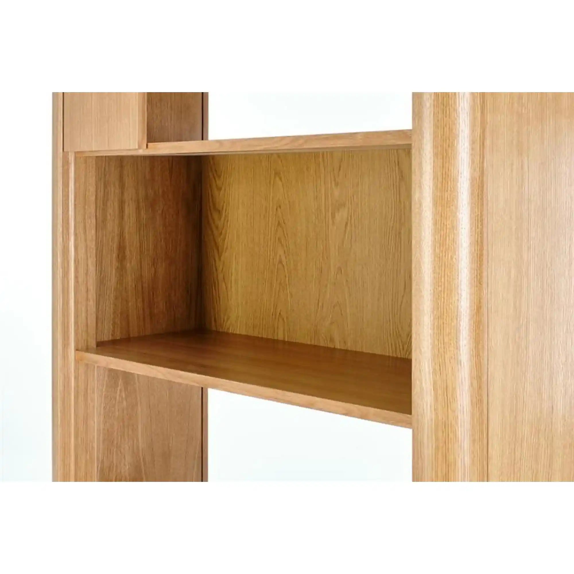 Biblioteca SMART, stejar/negru, PAL/furnir/metal, 97x37x196 cm