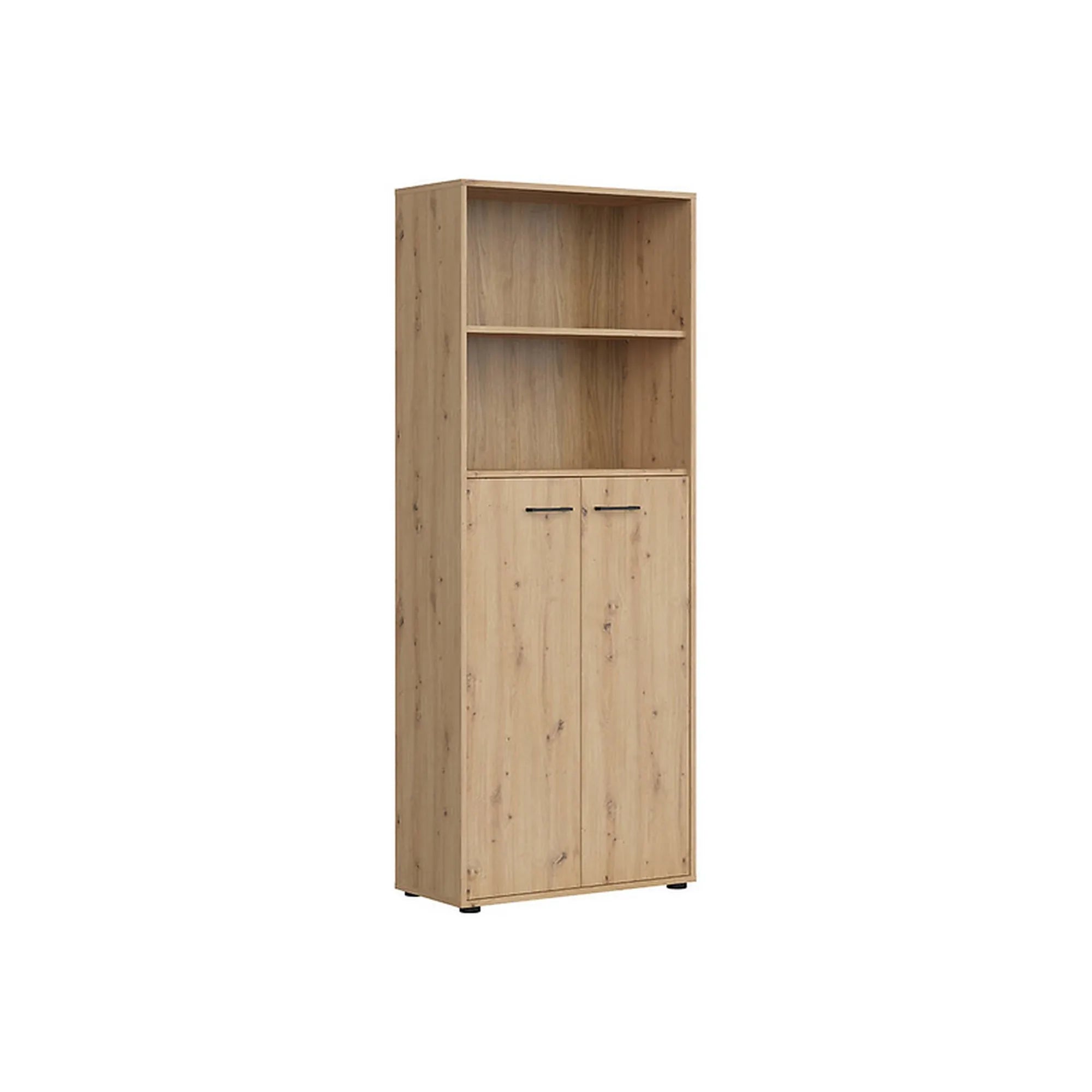 Biblioteca SPACE OFFICE, stejar artisan, PAL laminat, cu 2 usi, 80x37x203 cm