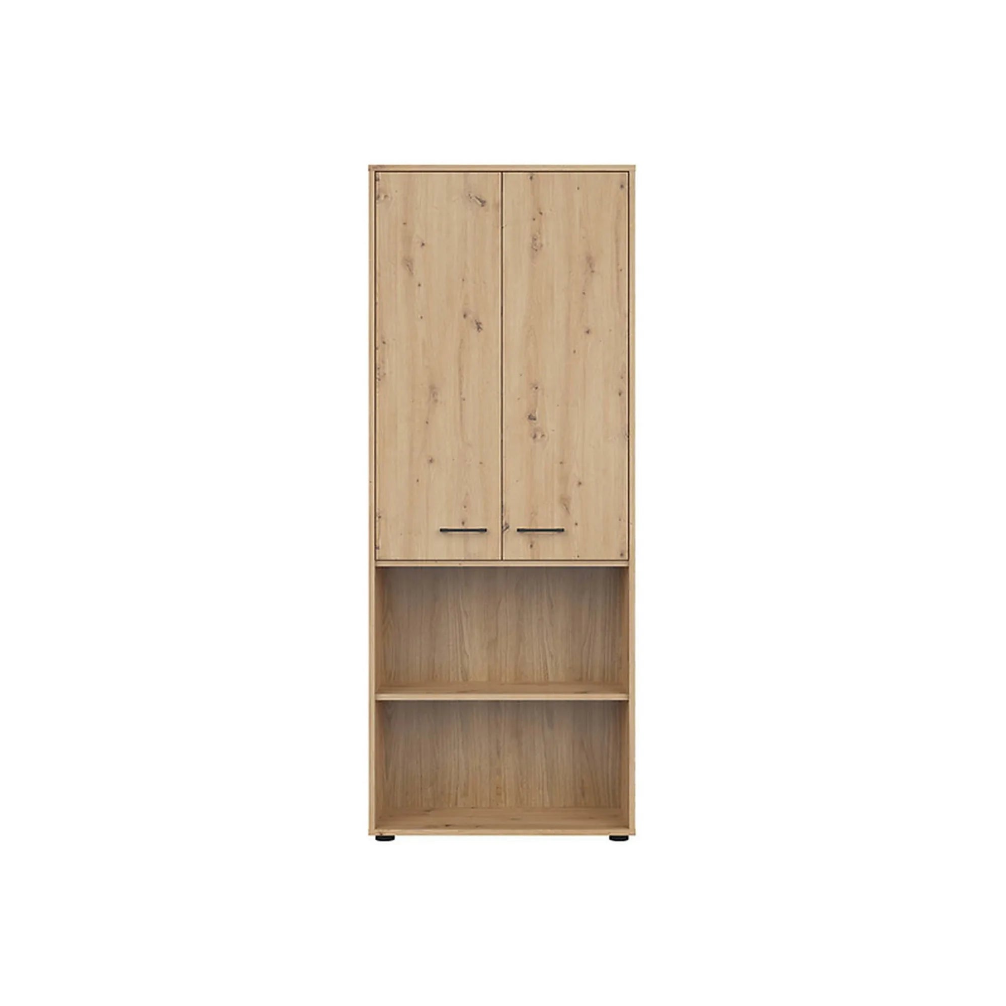 Biblioteca SPACE OFFICE, stejar artisan, PAL laminat, cu 2 usi, 80x37x203 cm