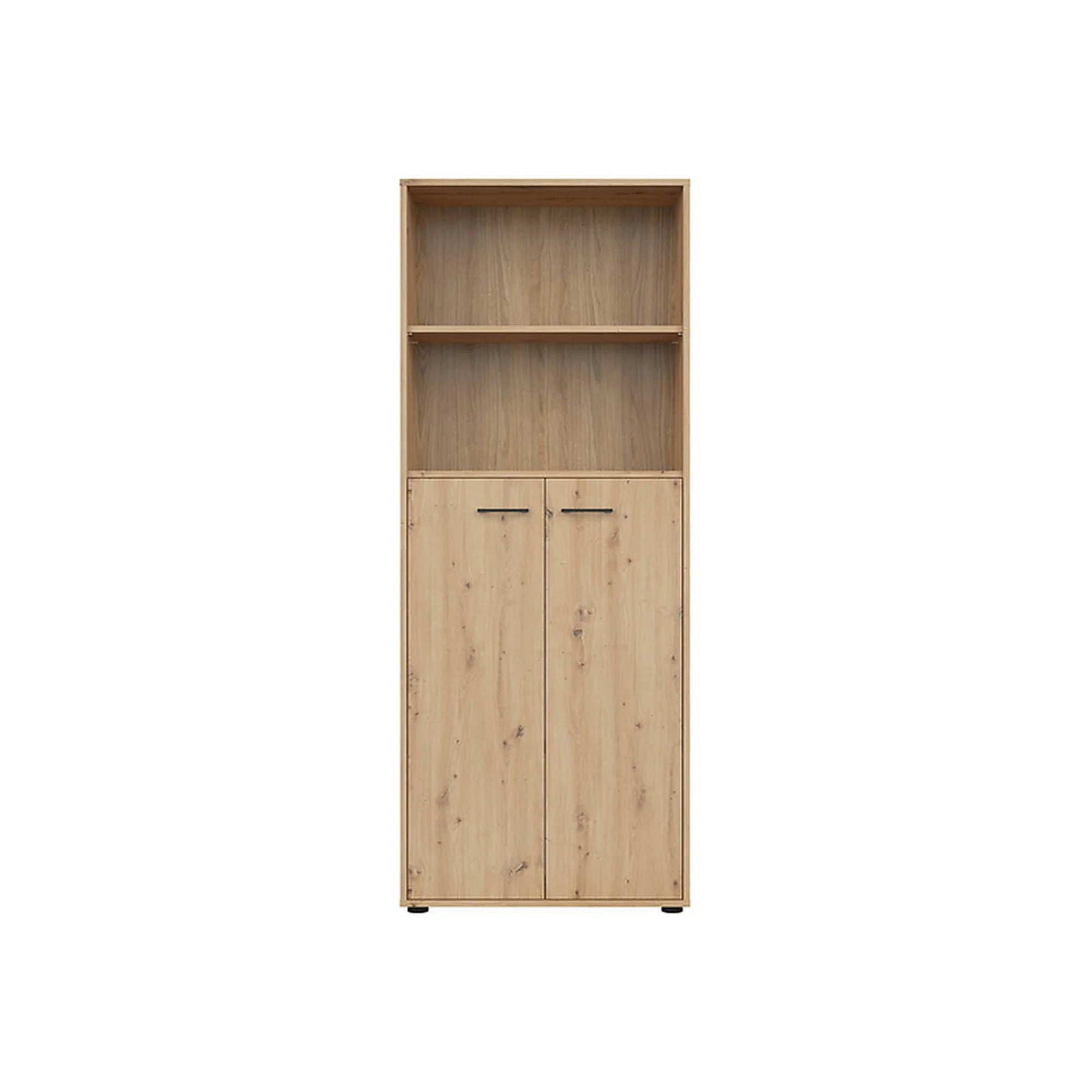 Biblioteca SPACE OFFICE, stejar artisan, PAL laminat, cu 2 usi, 80x37x203 cm