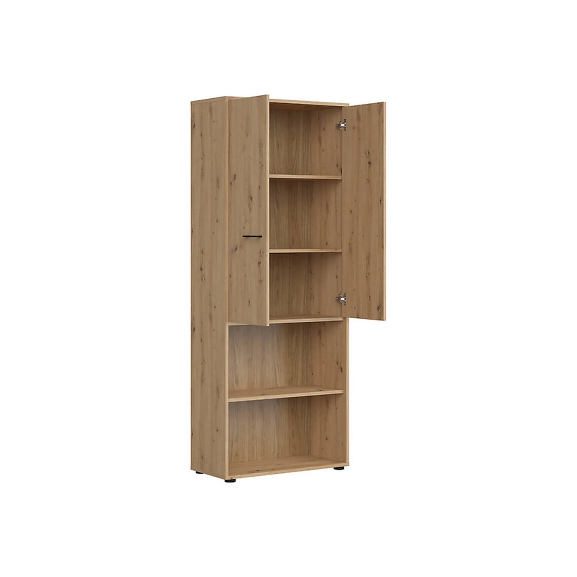 Biblioteca SPACE OFFICE, stejar artisan, PAL laminat, cu 2 usi, 80x37x203 cm