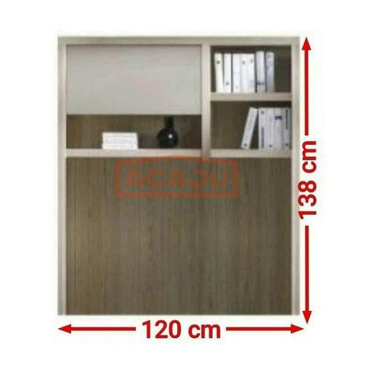 Biblioteca suspendata ROMA 5, stejar ferrara/gri mat, PAL laminat, 120x31x138 cm