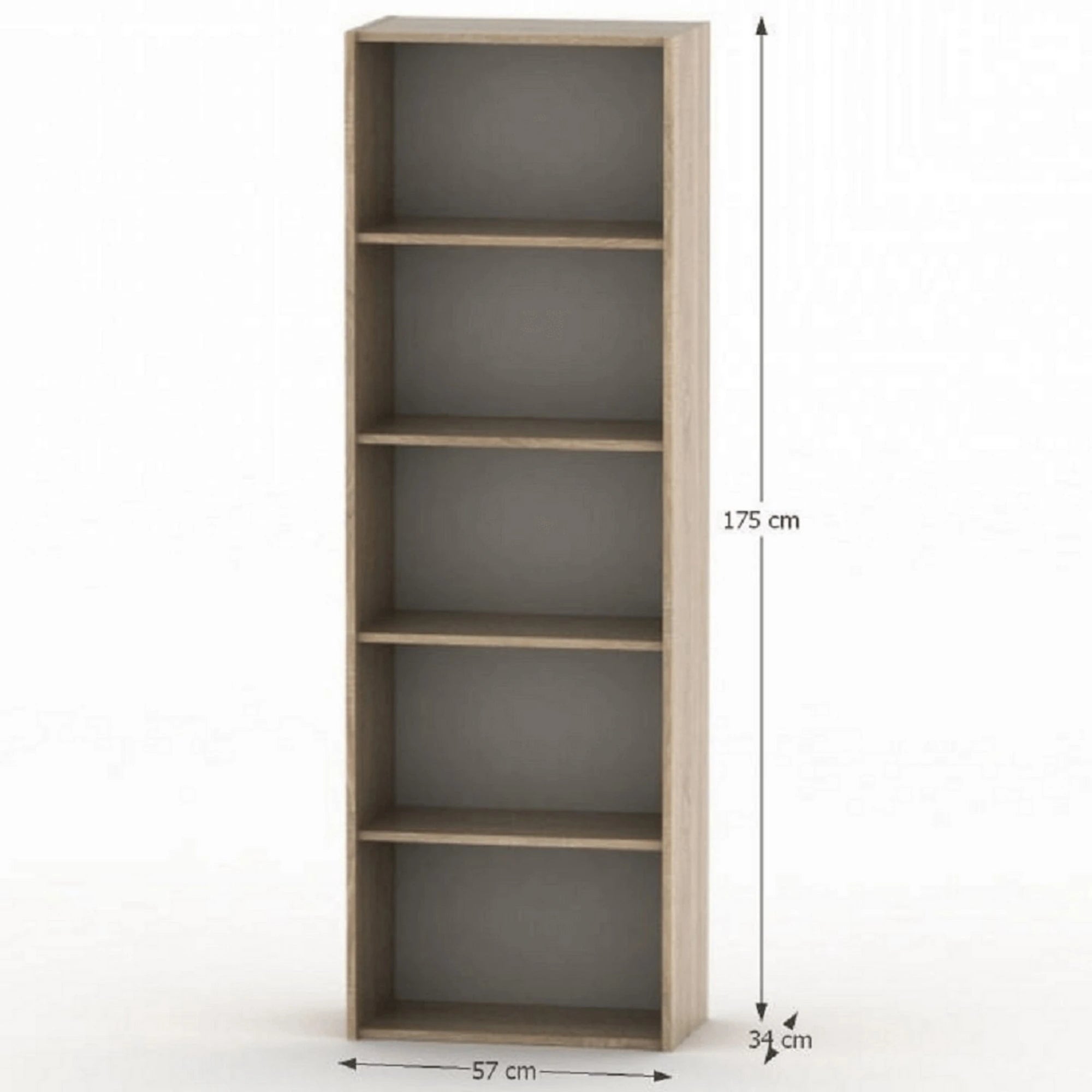 Biblioteca TEMPO ASISTENT NEW 001, stejar sonoma, PAL melaminat, 57x34x175 cm