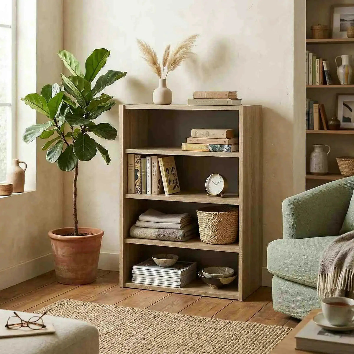 Biblioteca TEMPO ASISTENT NEW 013, stejar sonoma, PAL melaminat, 57x34x71 cm