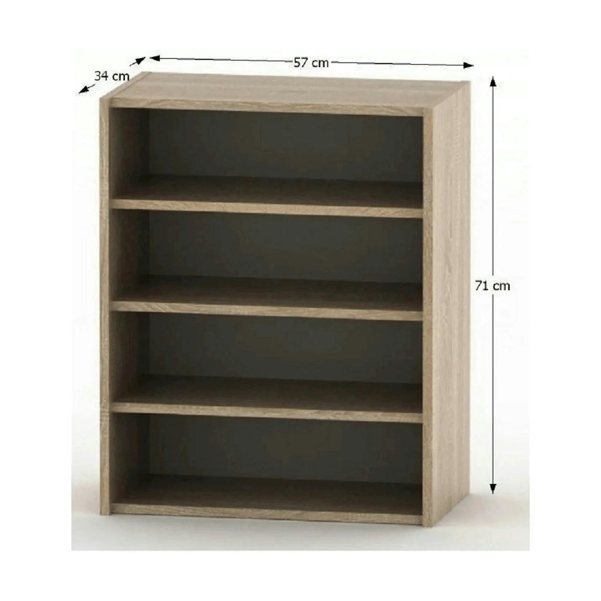Biblioteca TEMPO ASISTENT NEW 013, stejar sonoma, PAL melaminat, 57x34x71 cm