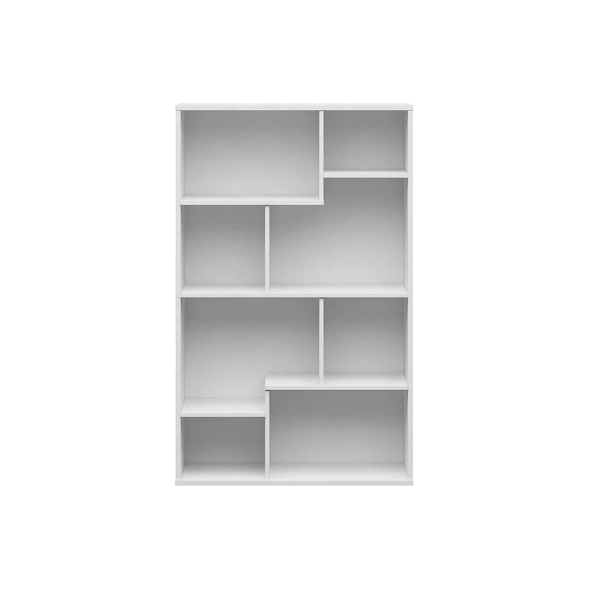 Biblioteca TETRIX, alb lucios, PAL melaminat, 88x34x140 cm