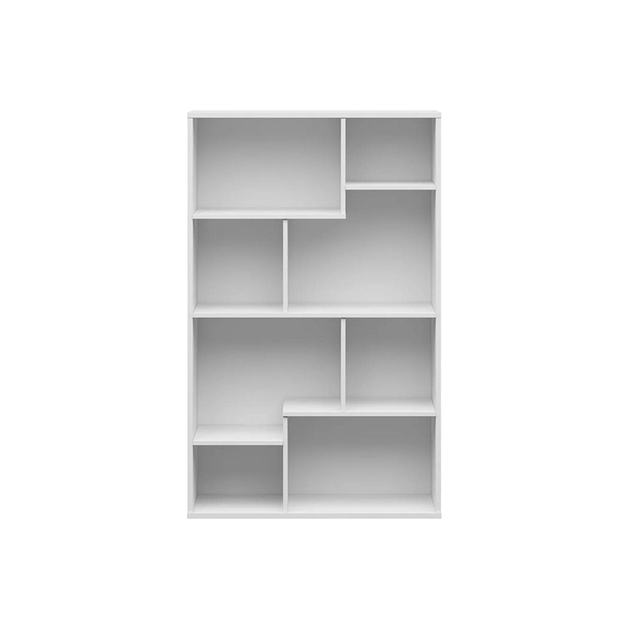 Biblioteca TETRIX, alb lucios, PAL melaminat, 88x34x140 cm