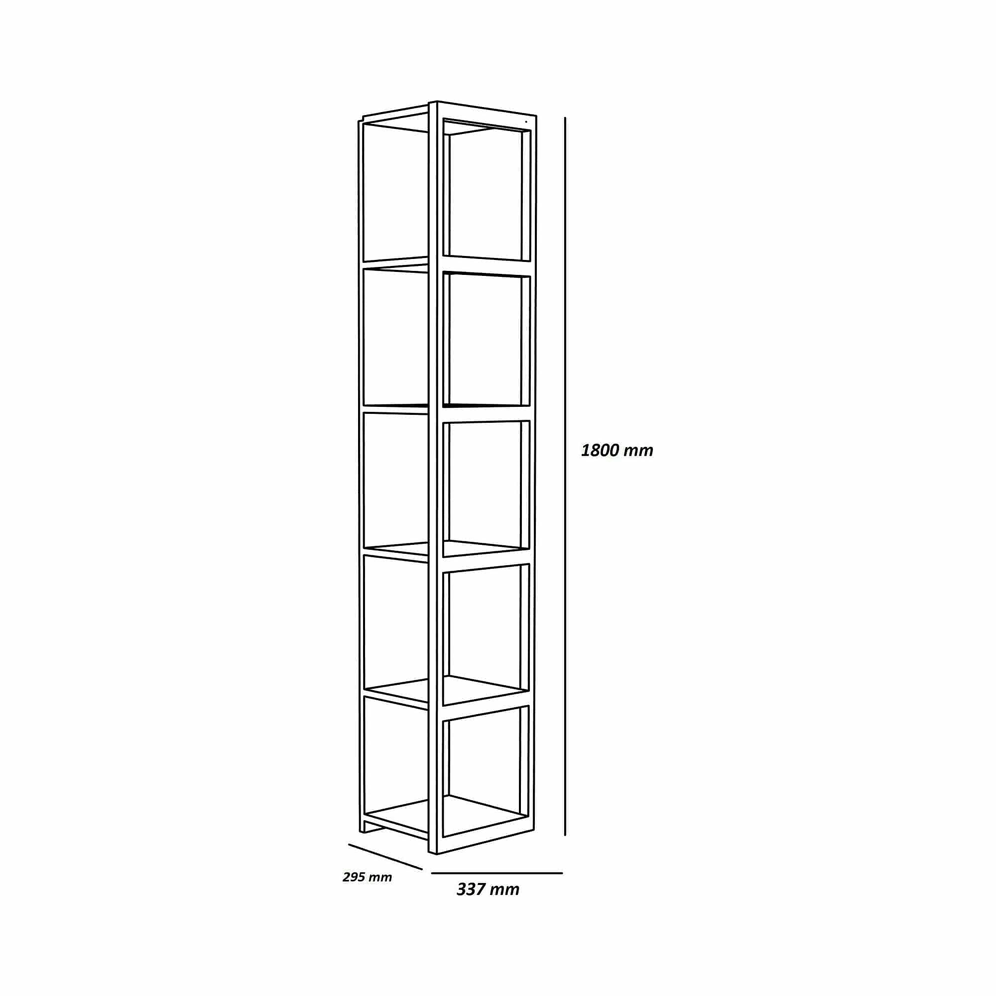 Biblioteca TEXAS, stejar/alb, PAL melaminat/metal, 34x30x180 cm
