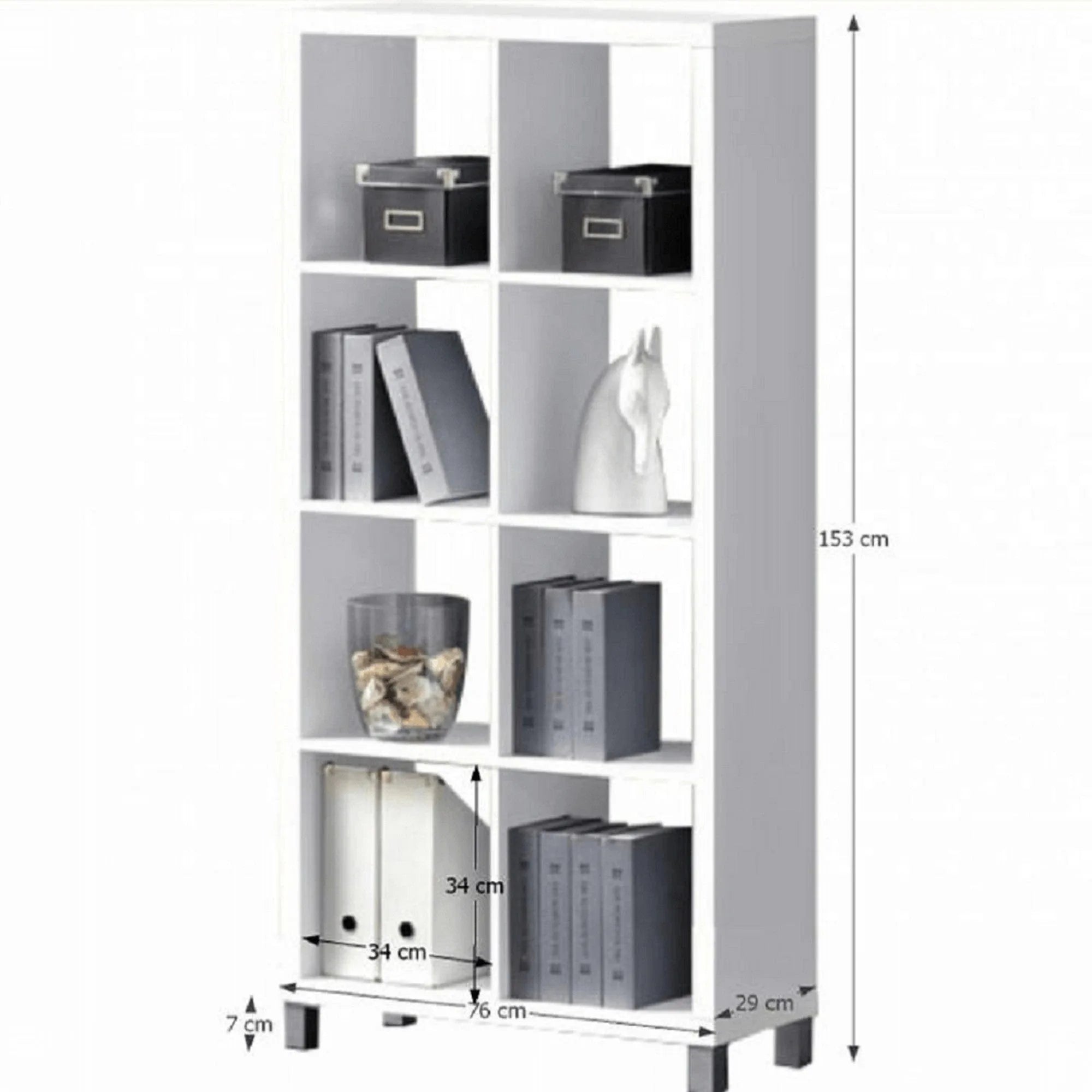 Biblioteca TOFI 3 NEW, alb, PAL melaminat, 76x29x153 cm