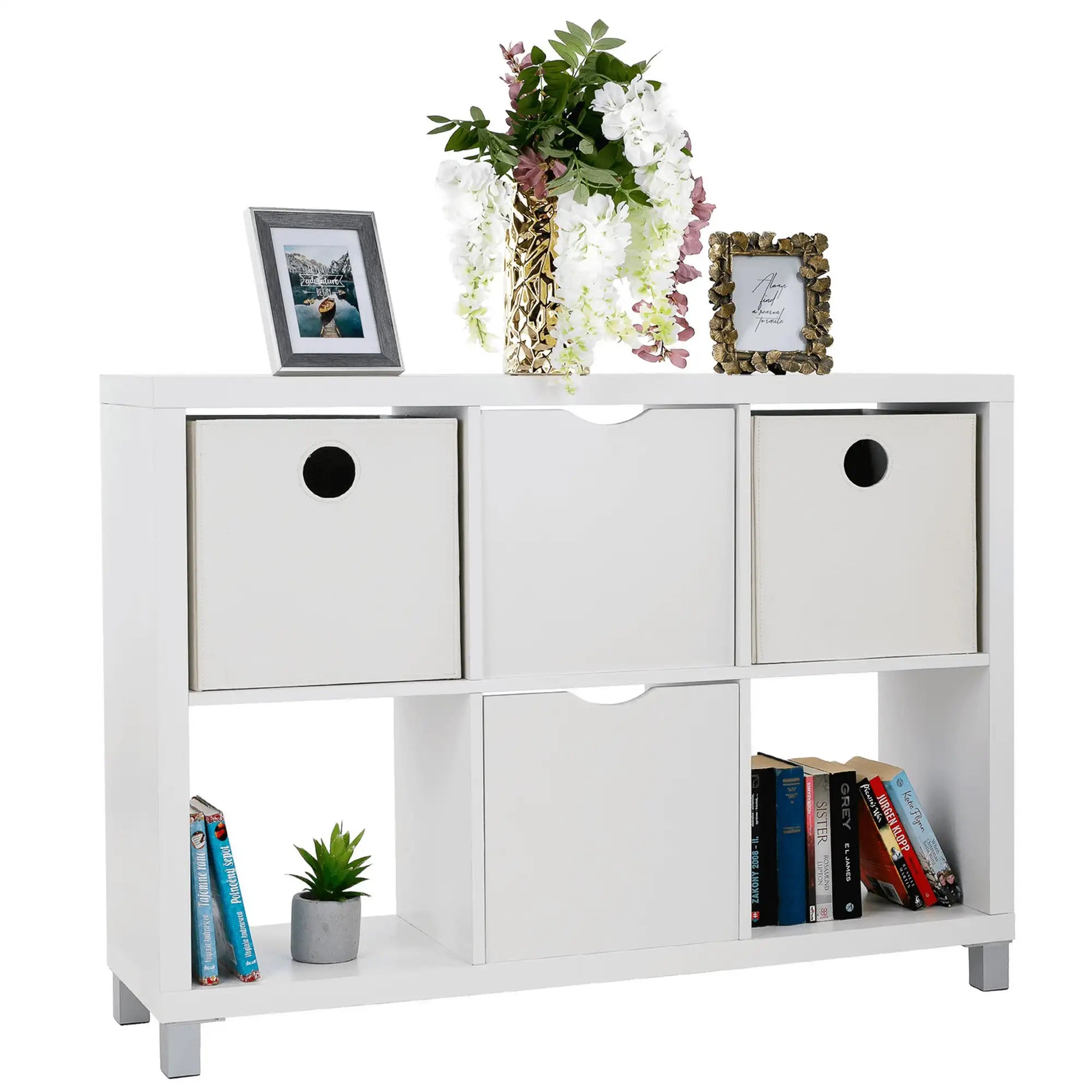 Biblioteca TOFI 4 NEW, alb, PAL melaminat, 111x29x83 cm