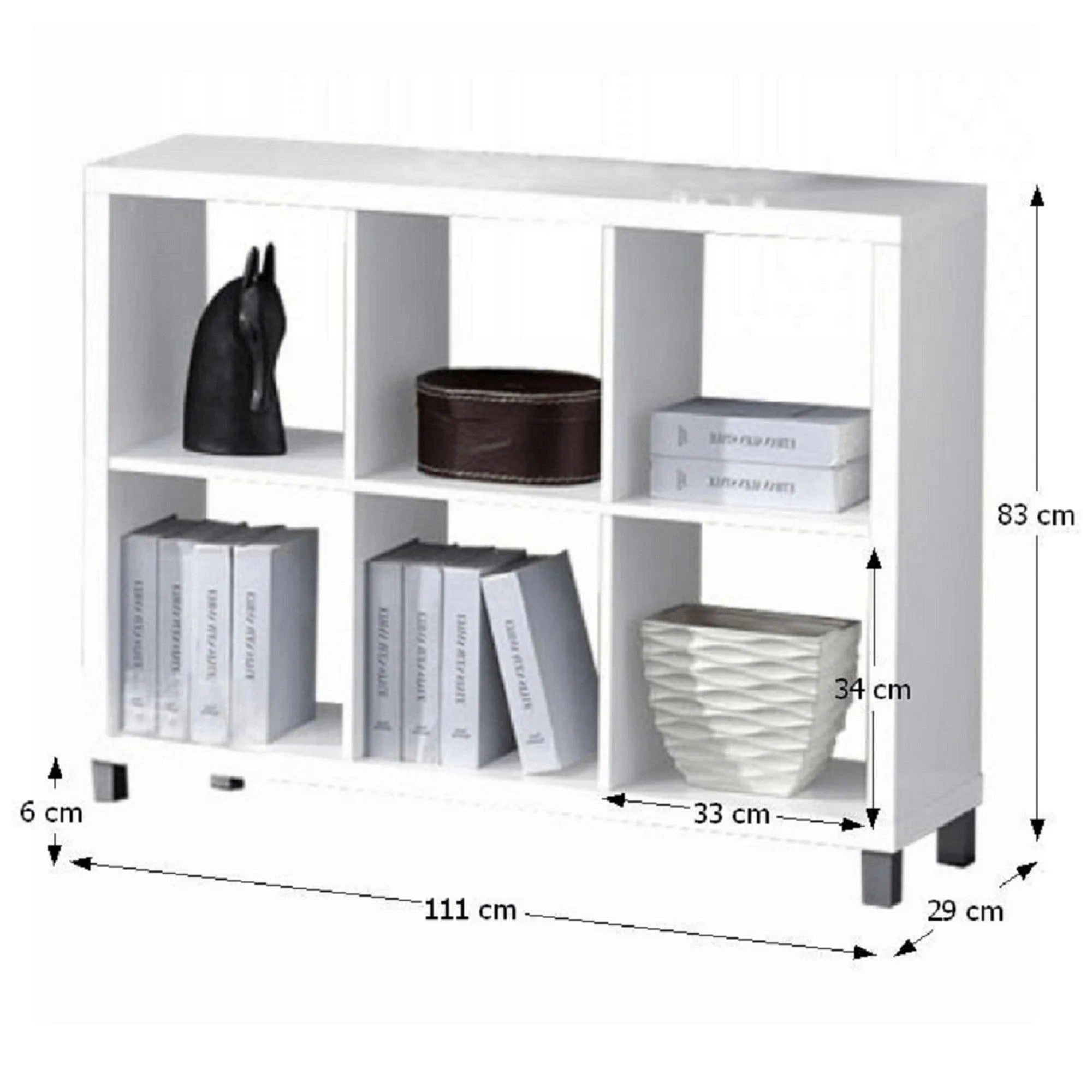 Biblioteca TOFI 4 NEW, alb, PAL melaminat, 111x29x83 cm