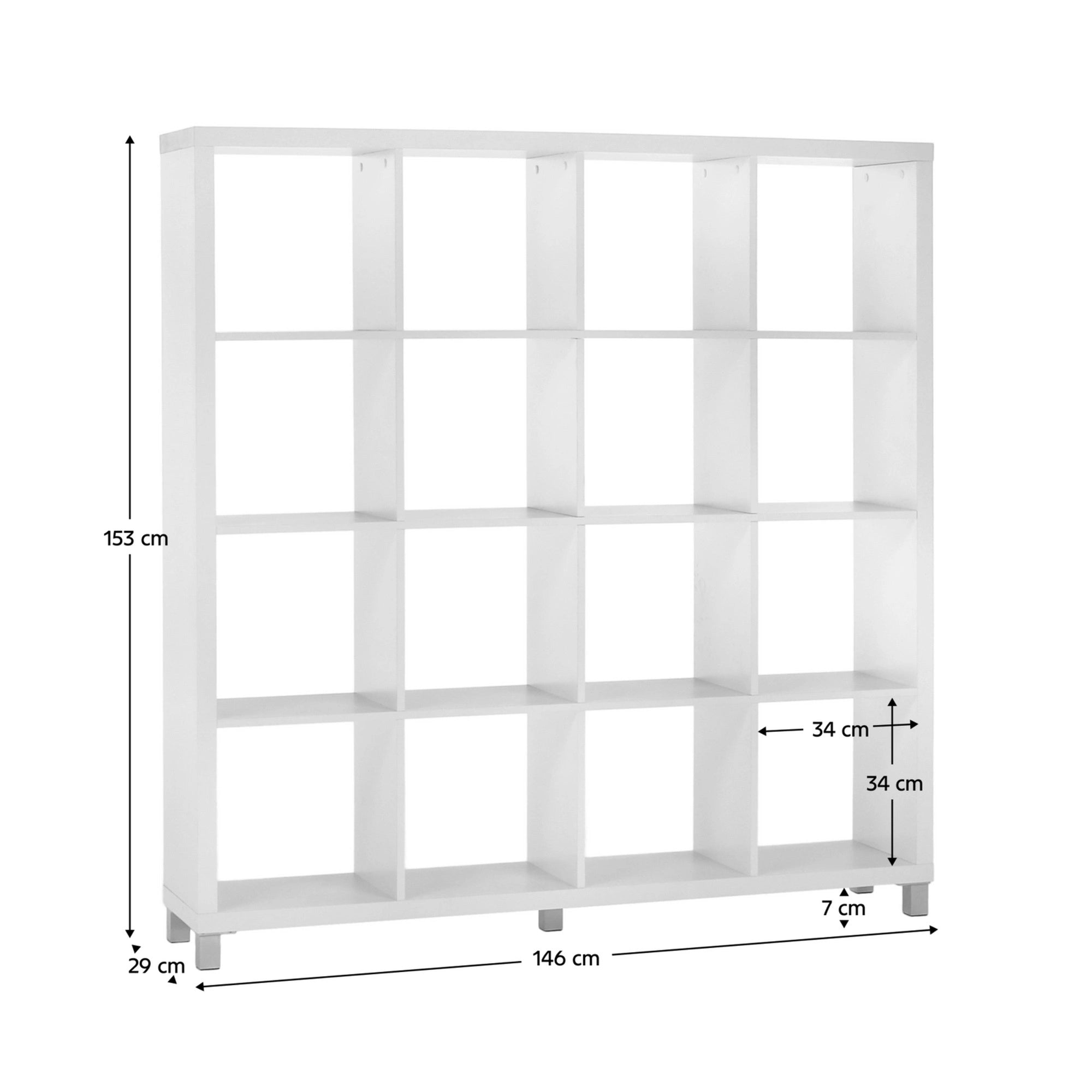Biblioteca TOFI 6 NEW, alb, PAL melaminat, 146x29x153 cm