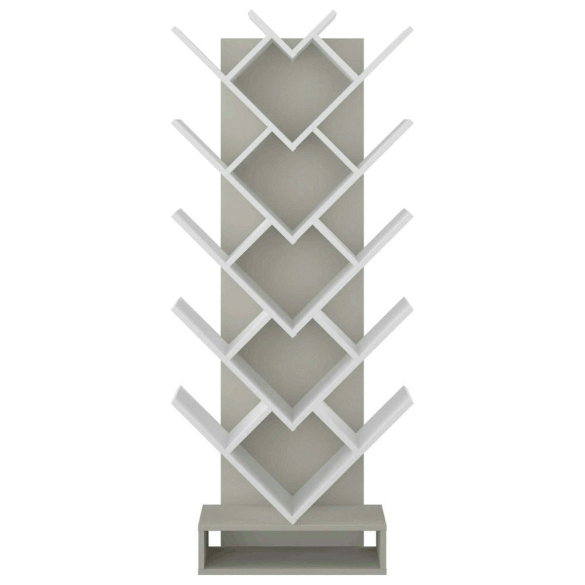 Biblioteca VEVEY, gri/alb, DTD laminat, 59x22x150 cm