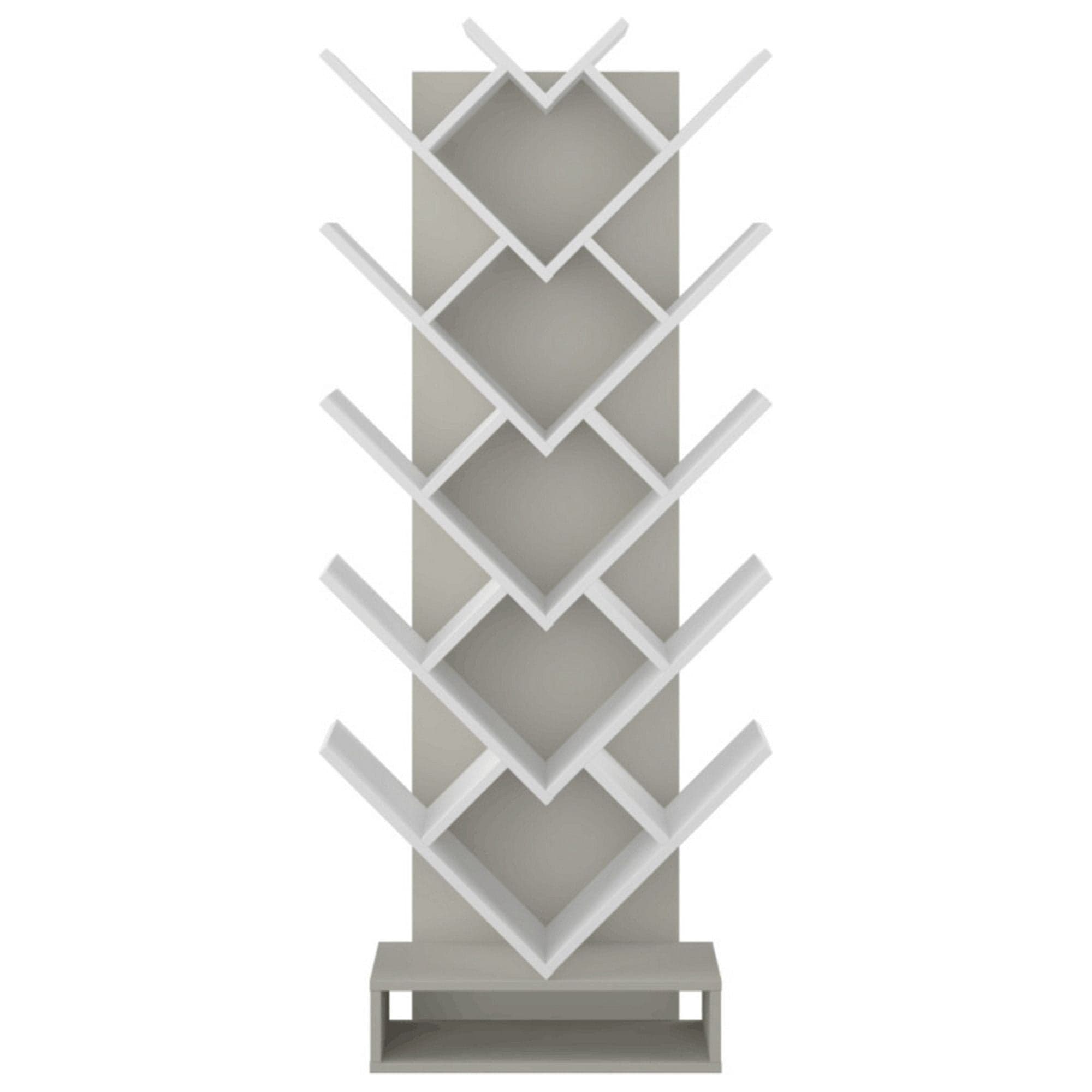 Biblioteca VEVEY, gri/alb, DTD laminat, 59x22x150 cm