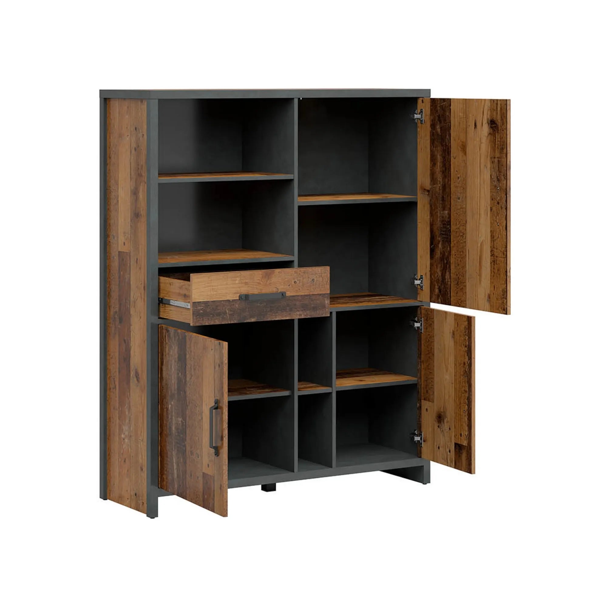 Biblioteca WESTON, maro/gri grafit, PAL, 120x40x150 cm