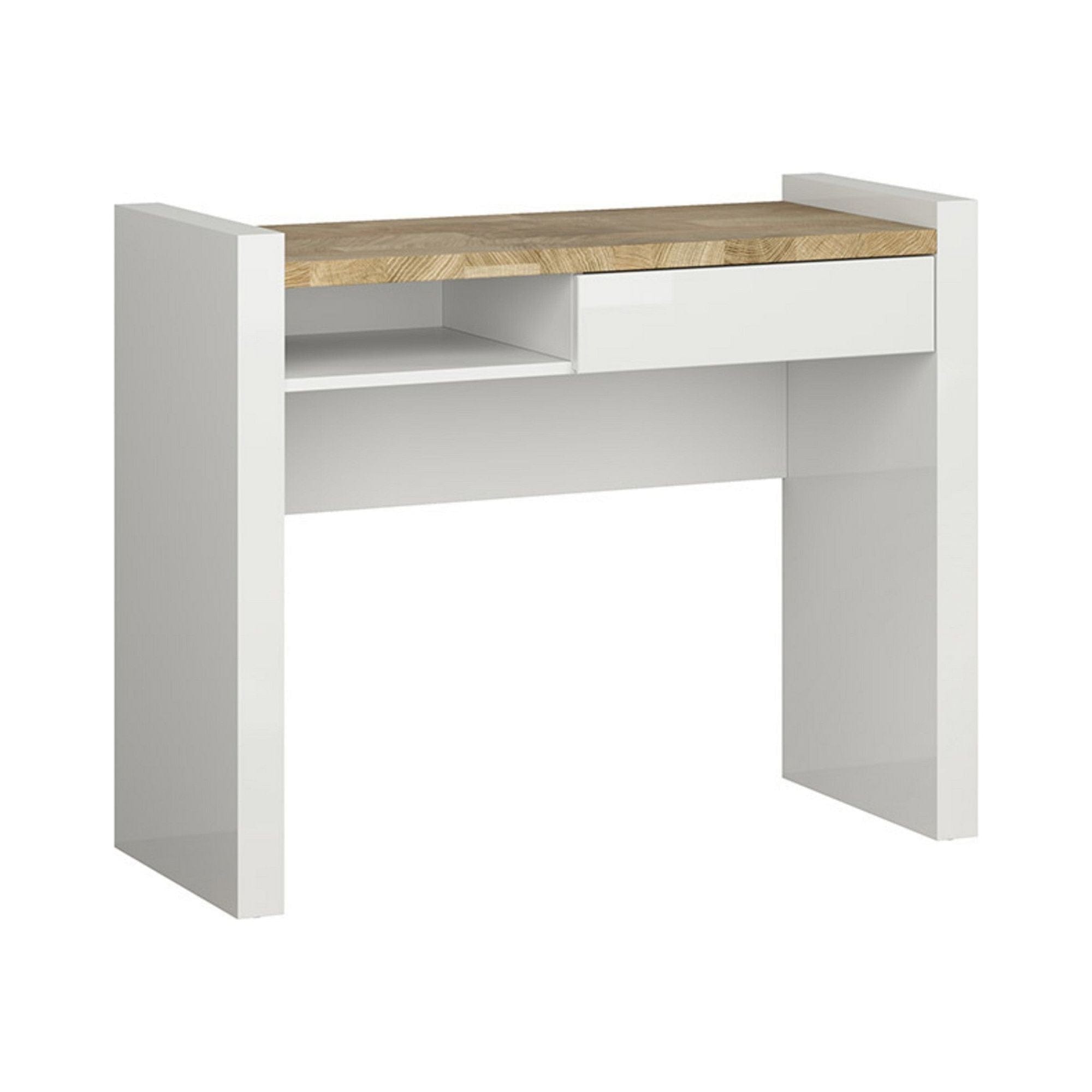 Birou ALAMEDA, alb/stejar, PAL, 100x41x81 cm