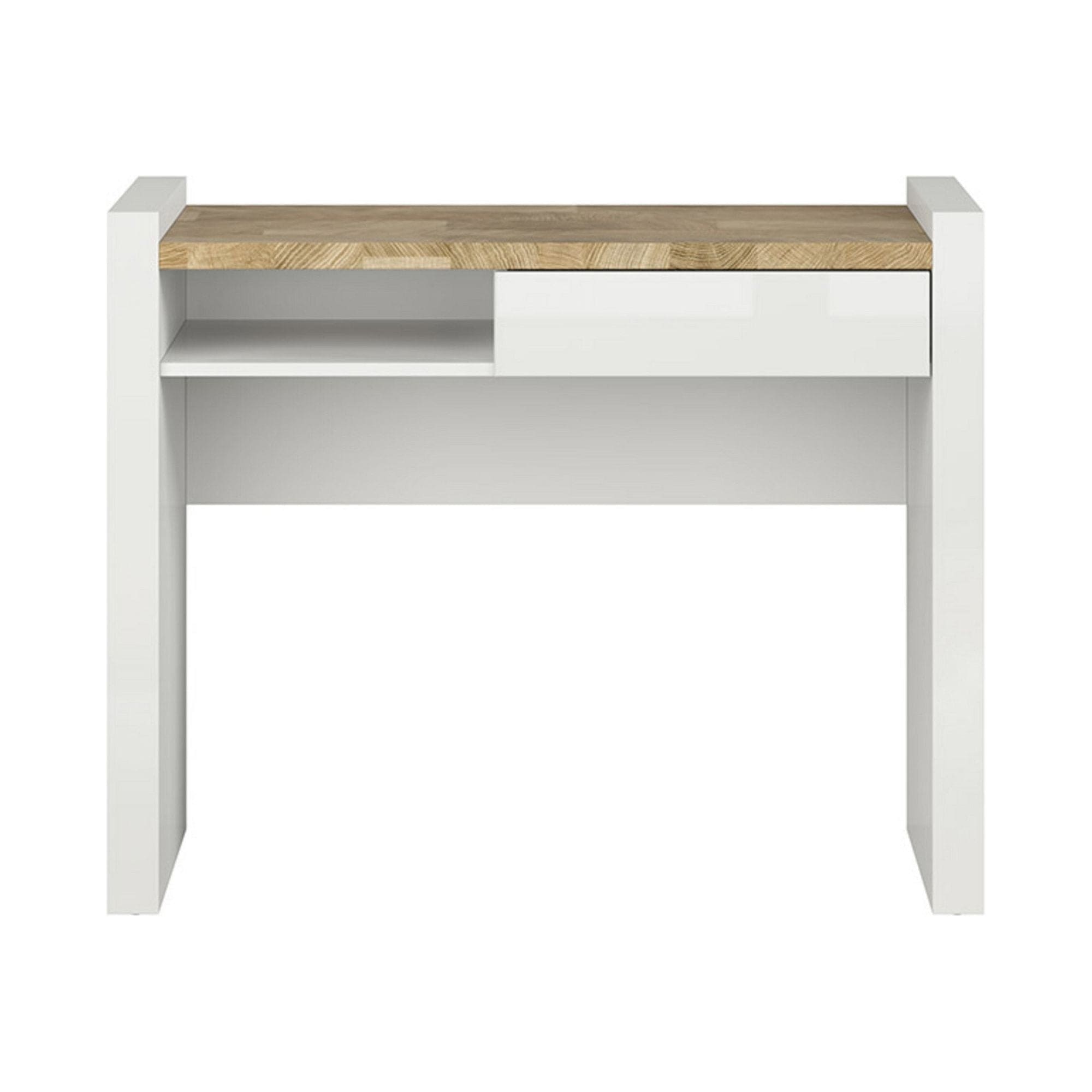 Birou ALAMEDA, alb/stejar, PAL, 100x41x81 cm