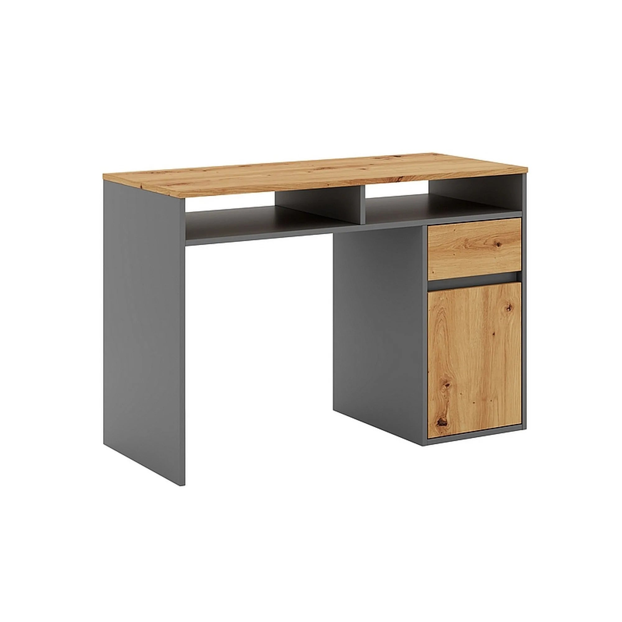 Birou B-012, stejar/gri antracit, PAL laminat, 110x48x75 cm