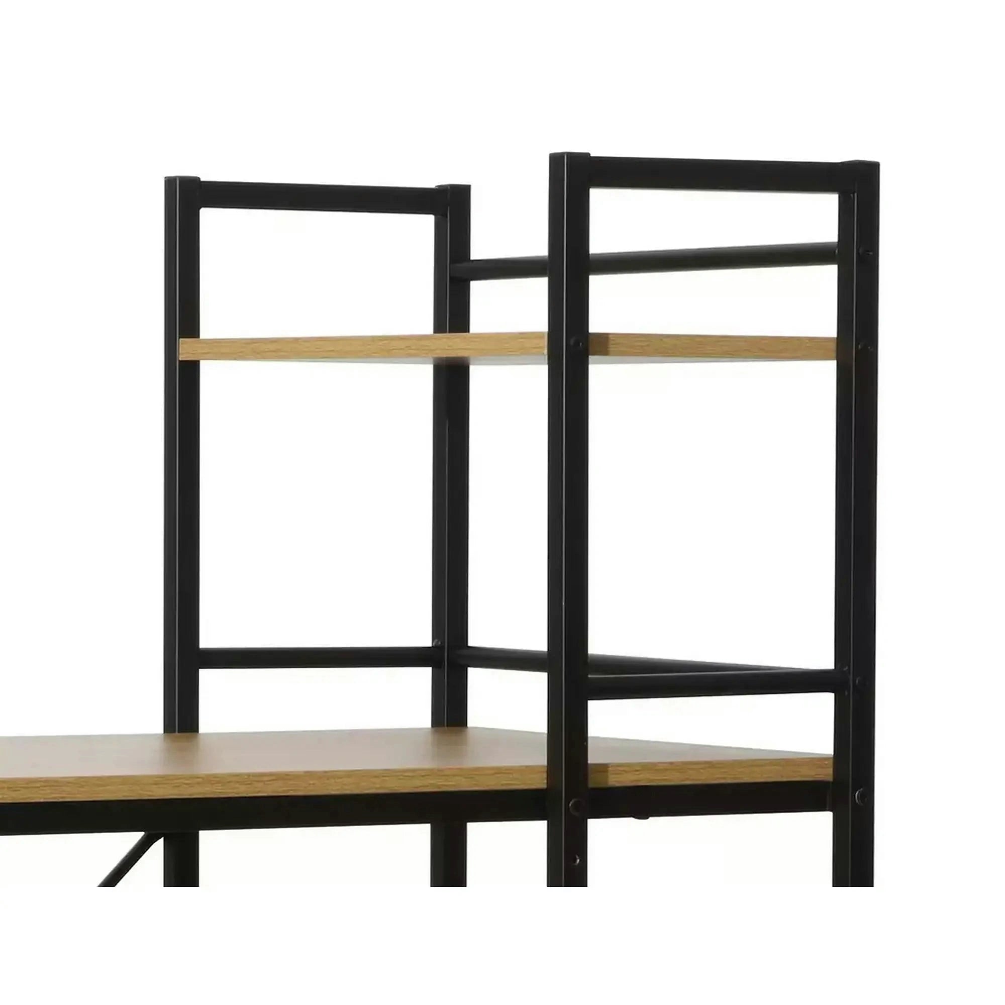 Birou B-036, stejar/negru, PAL/metal, 90x50x76/114 cm