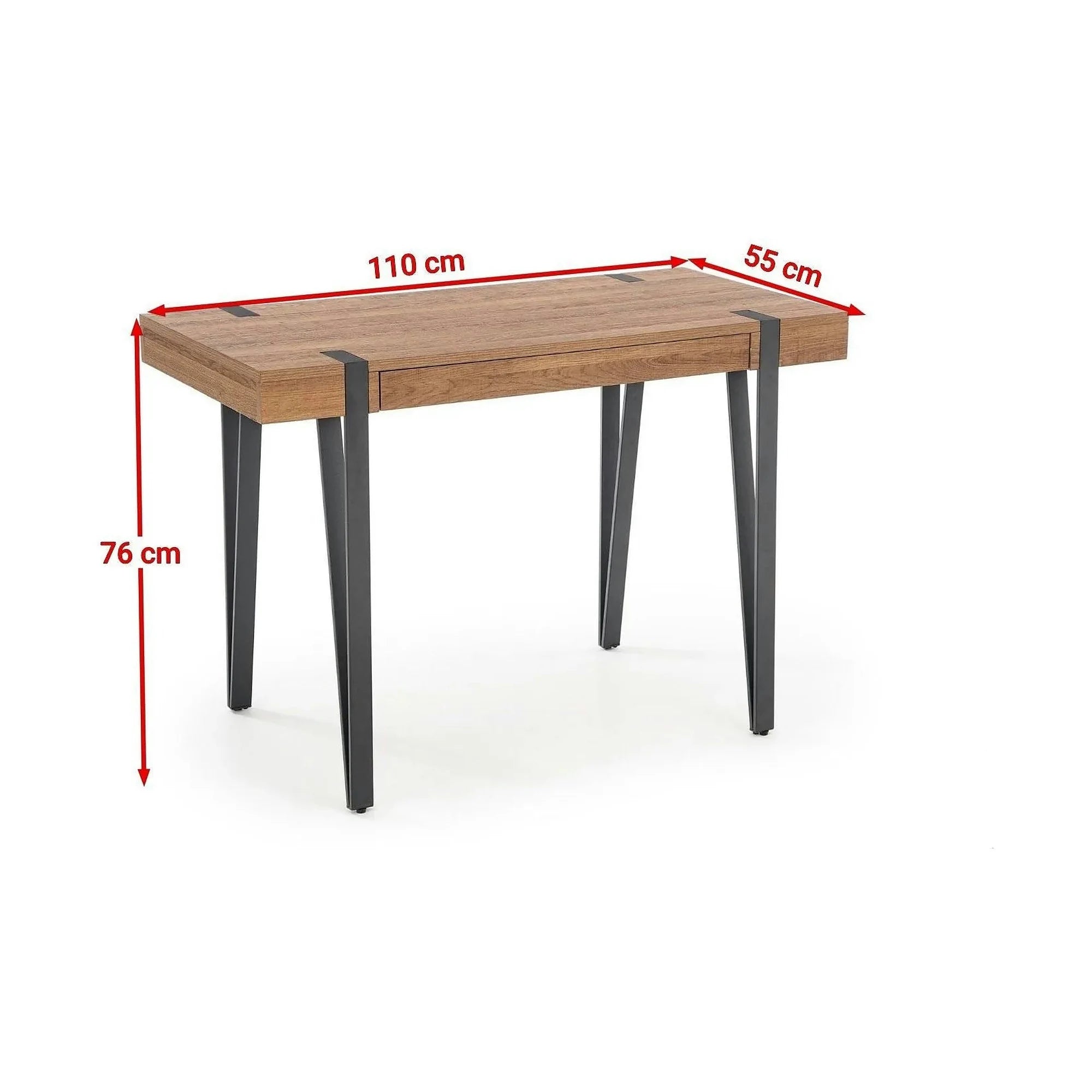Birou B39, nuc/negru, 110x55x76 cm