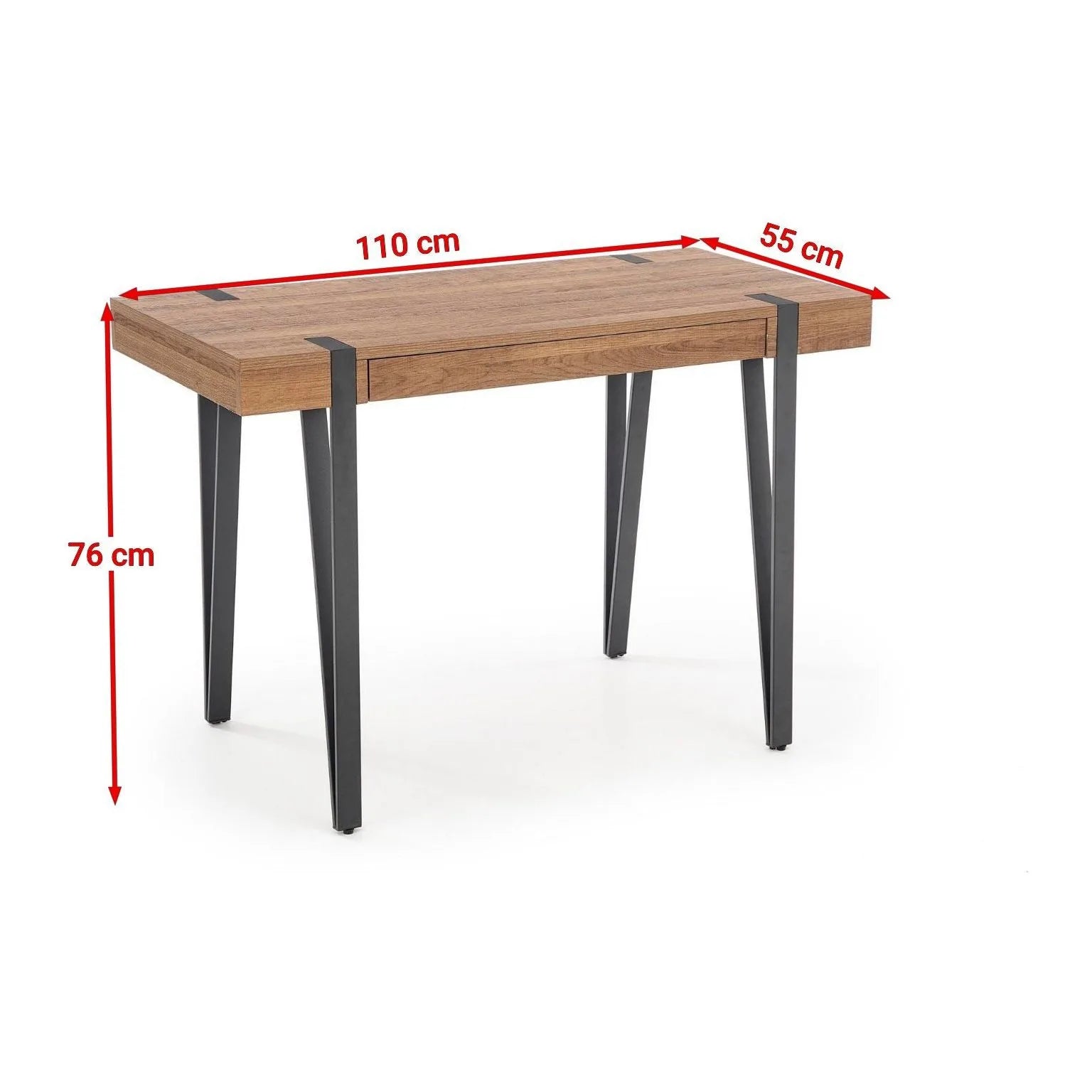 Birou B39, nuc/negru, 110x55x76 cm